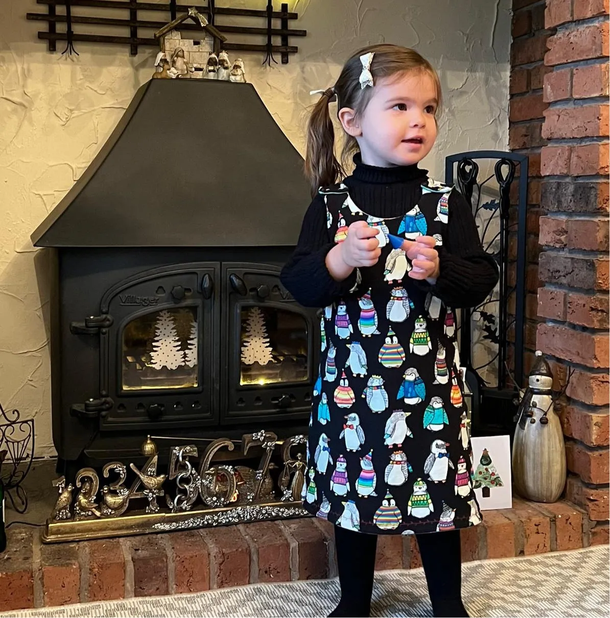 Kids Christmas Reversible Romper Dress