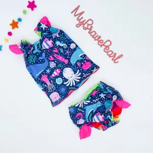 Kids Reversible Swim Tankini Set
