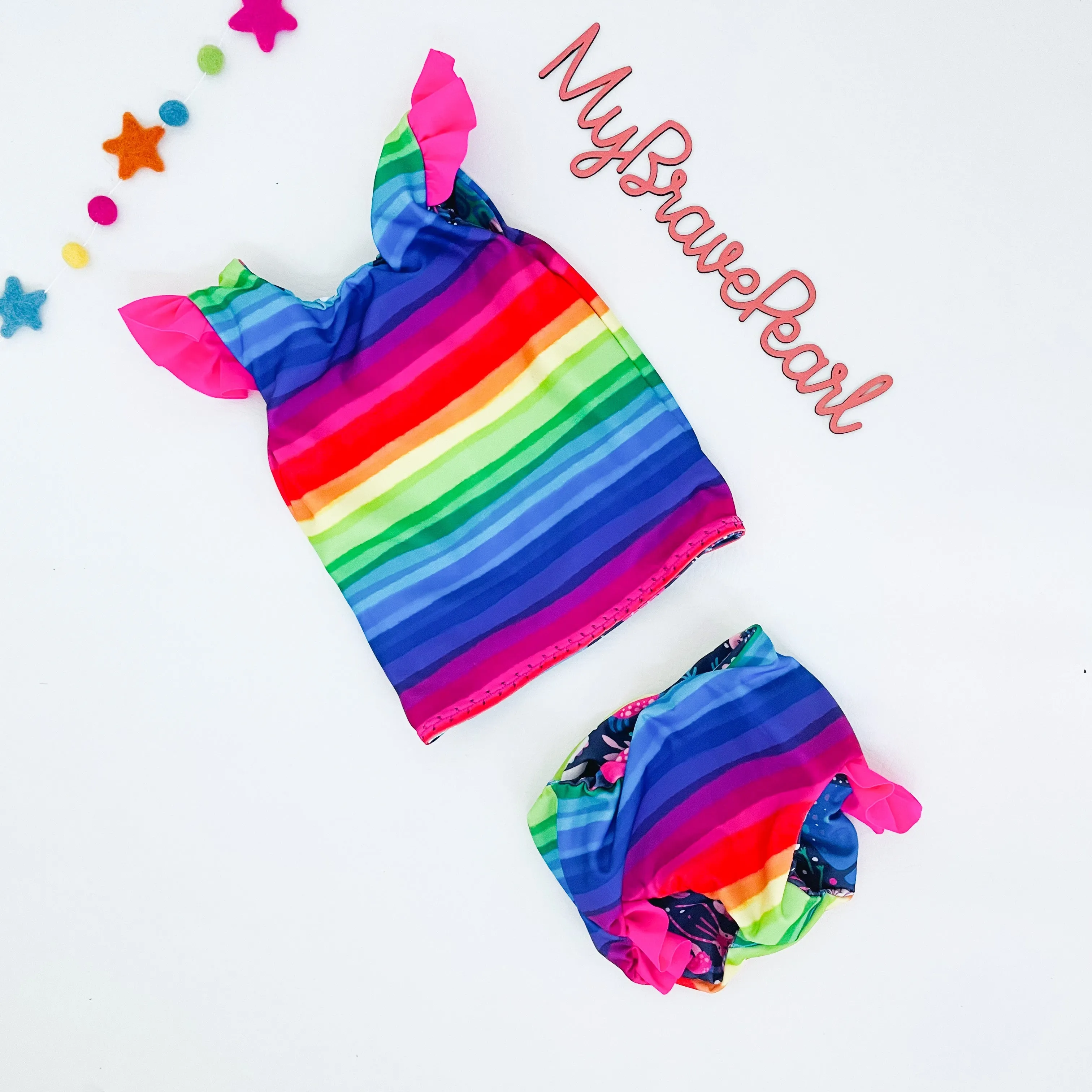 Kids Reversible Swim Tankini Set