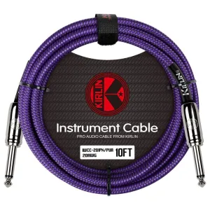 Kirlin Fabric 10 ft Straight Purple Guitar Cable