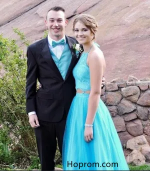 Lace Top Halter Simple Prom Dresses 2018 Online Evening Dresses