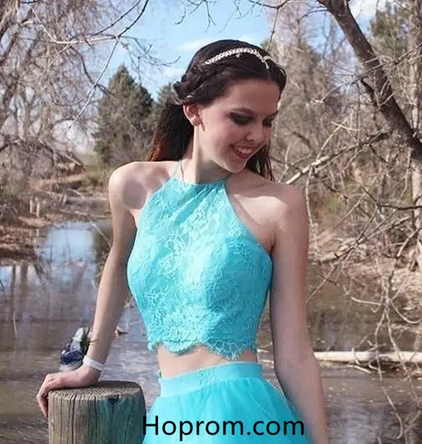 Lace Top Halter Simple Prom Dresses 2018 Online Evening Dresses