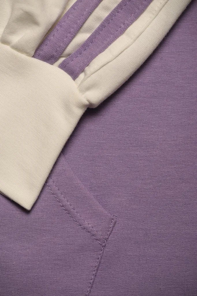 Lina Striped Modest Hoodie | Purple