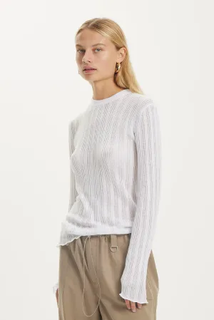 LINE UP KNIT CREW | OFF WHITE