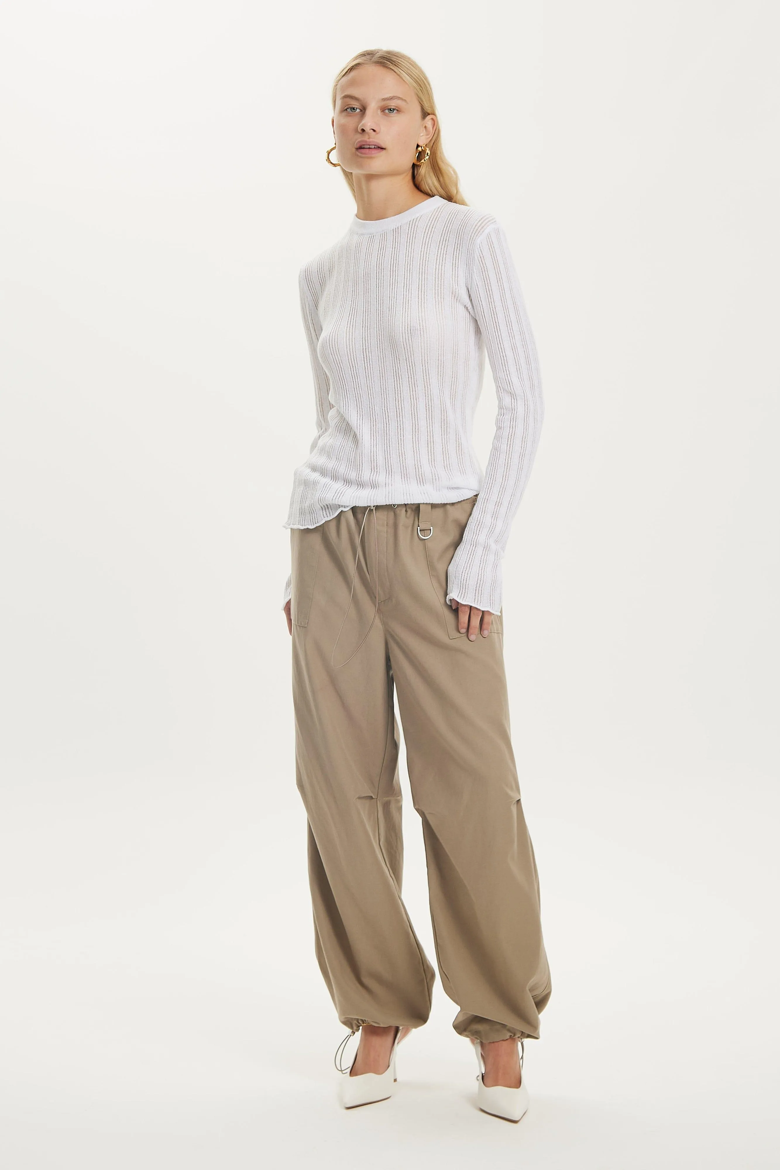 LINE UP KNIT CREW | OFF WHITE