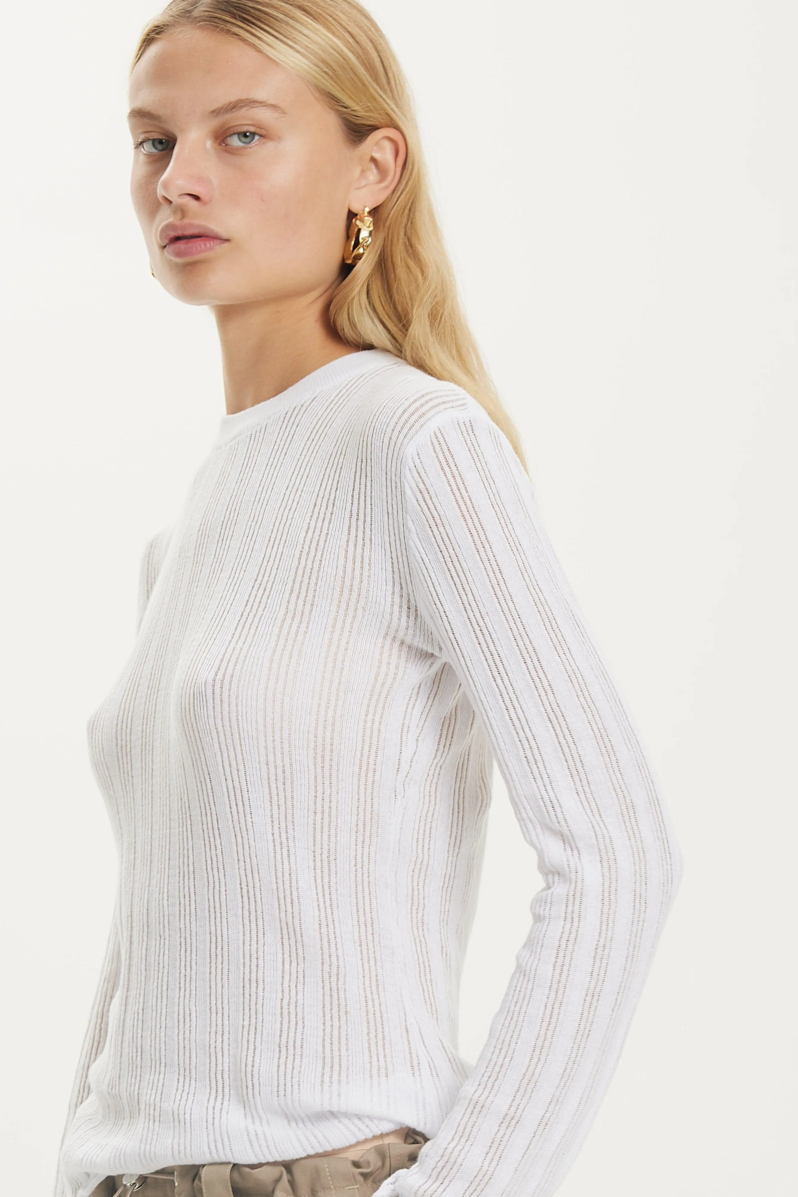 LINE UP KNIT CREW | OFF WHITE
