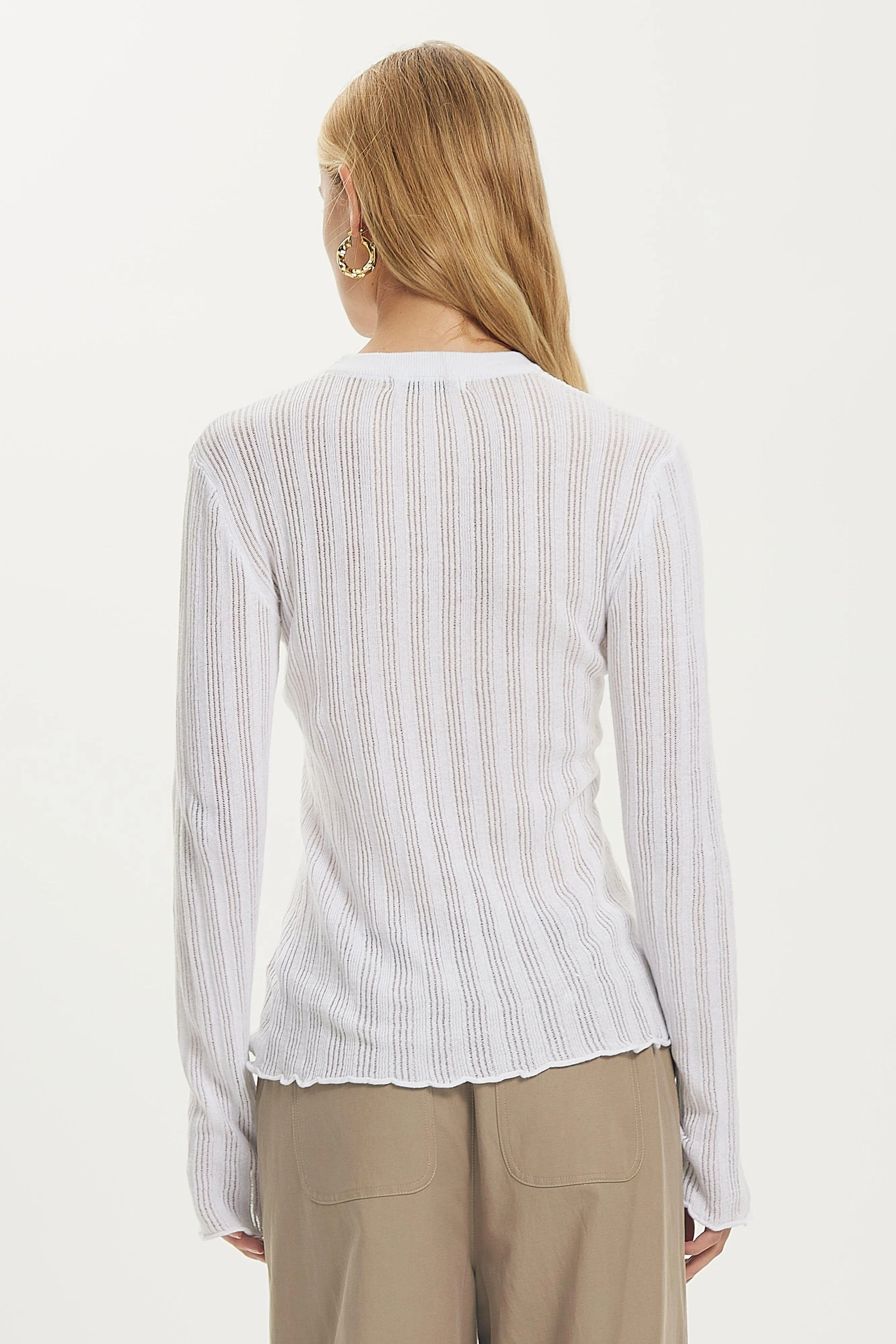 LINE UP KNIT CREW | OFF WHITE