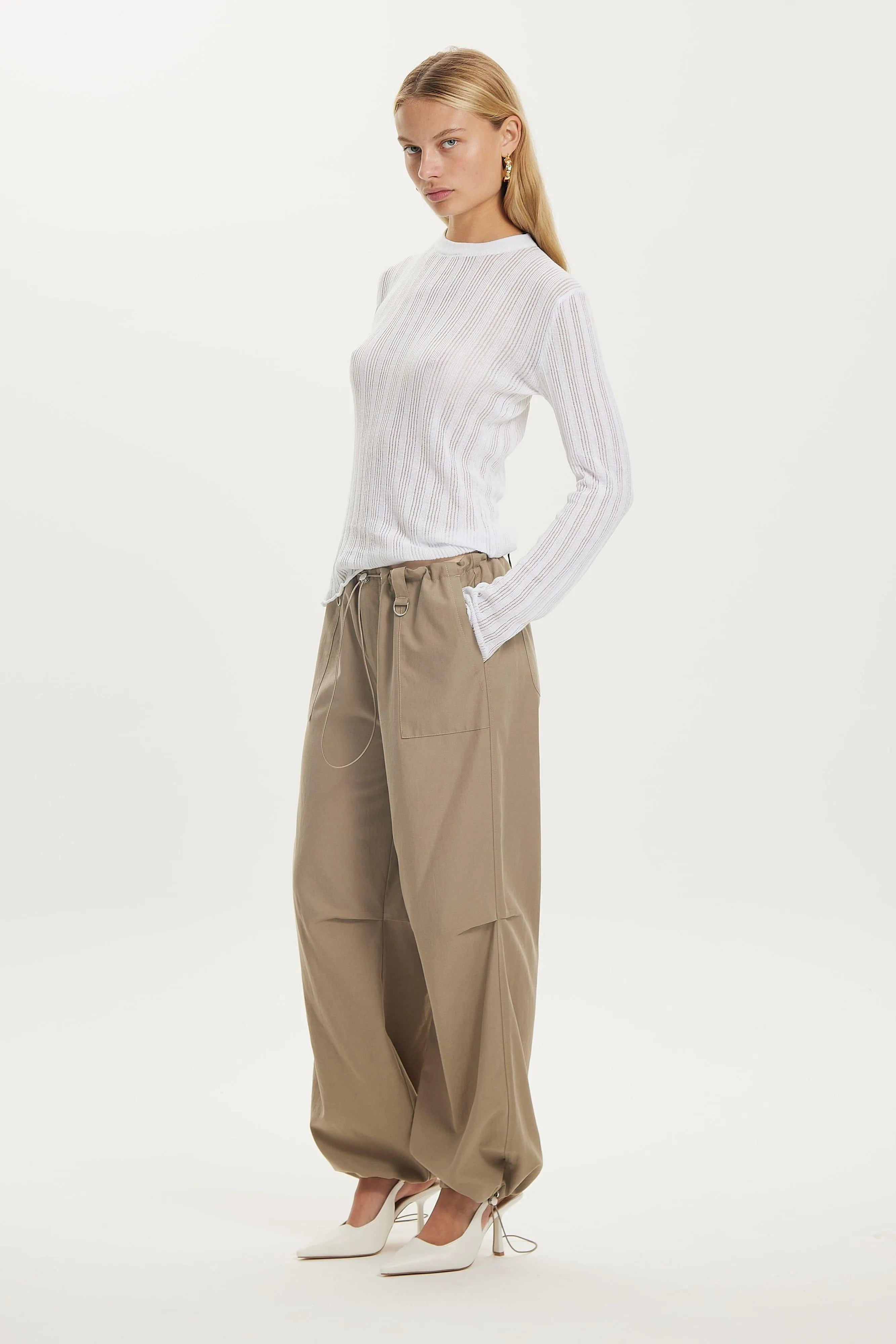 LINE UP KNIT CREW | OFF WHITE
