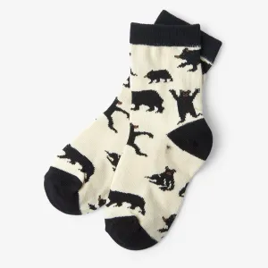 Little Blue House Crew Socks - Bears on Natural