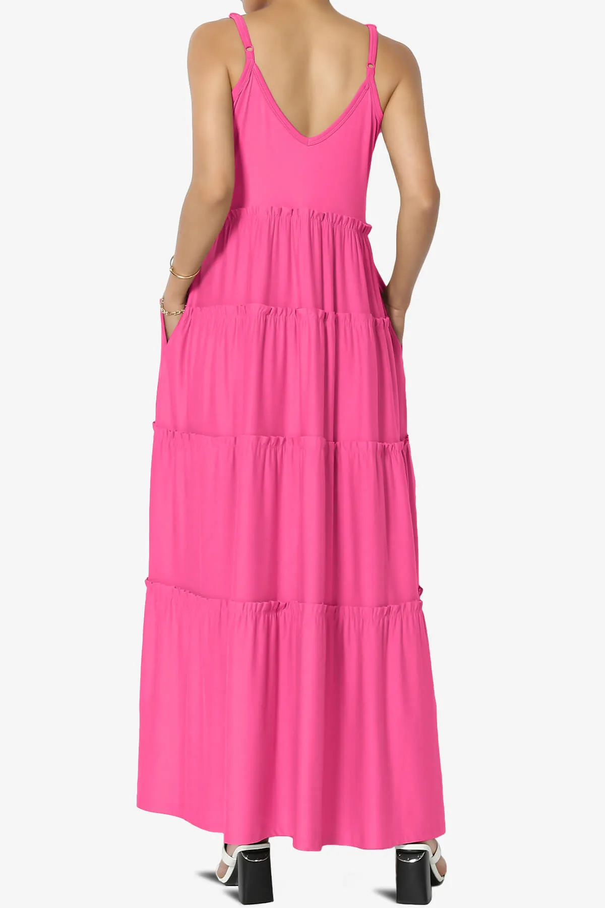 Livvy V-Neck Tiered Cami Maxi Dress