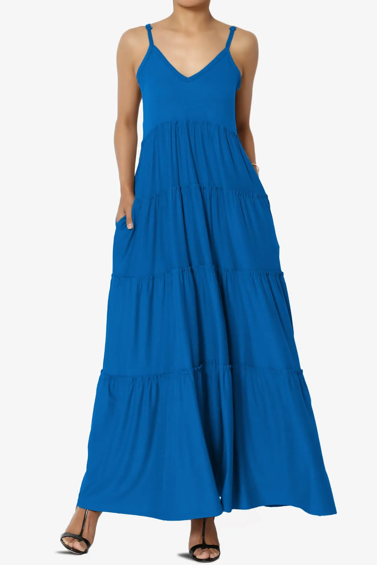 Livvy V-Neck Tiered Cami Maxi Dress