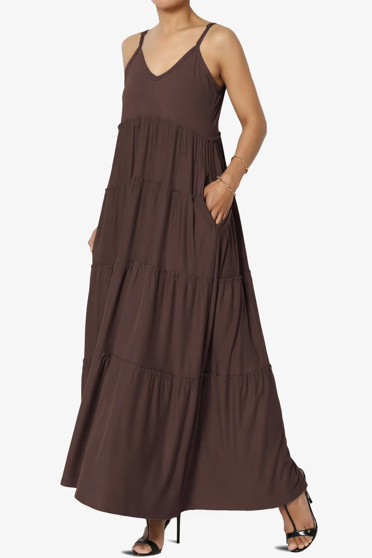 Livvy V-Neck Tiered Cami Maxi Dress