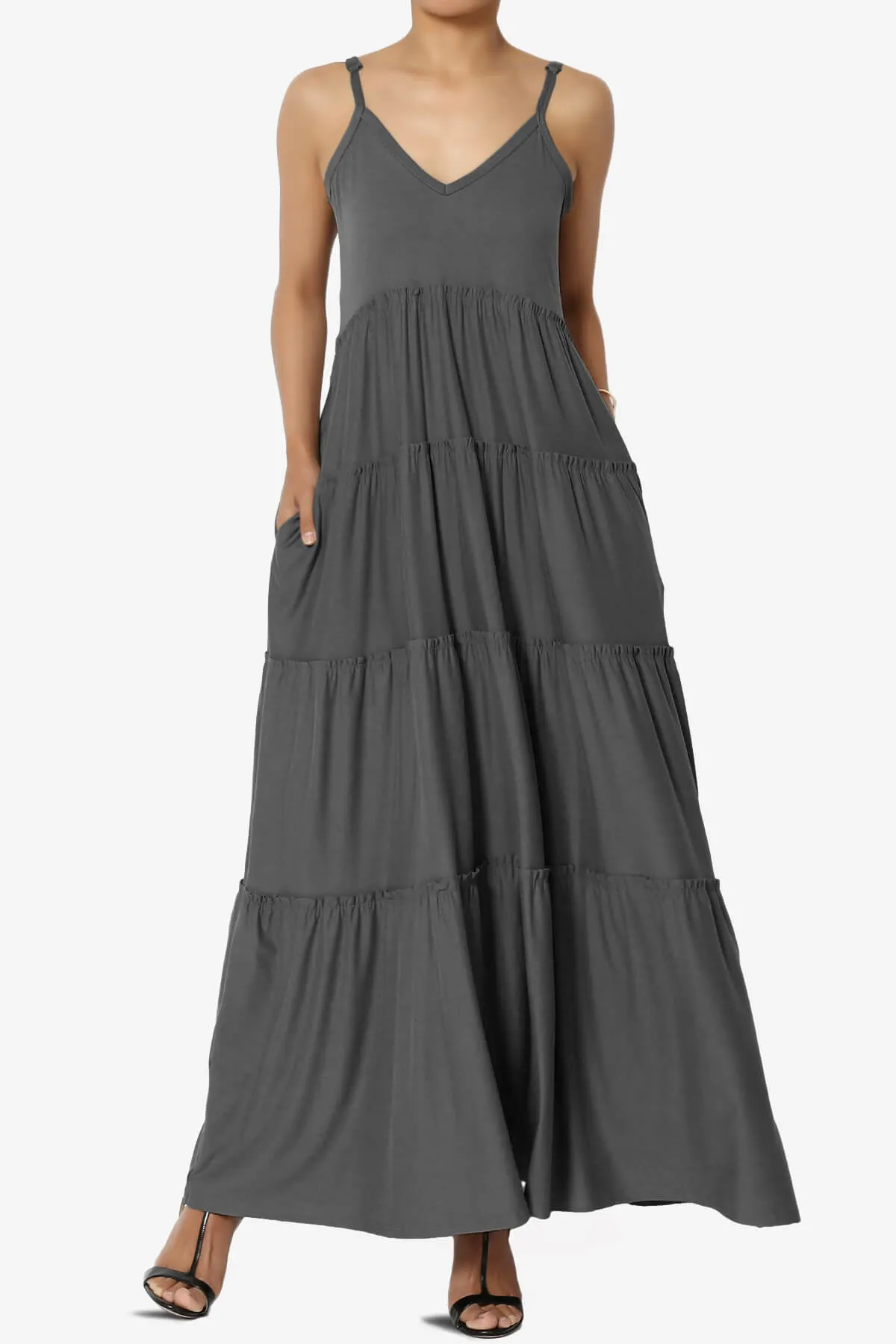 Livvy V-Neck Tiered Cami Maxi Dress