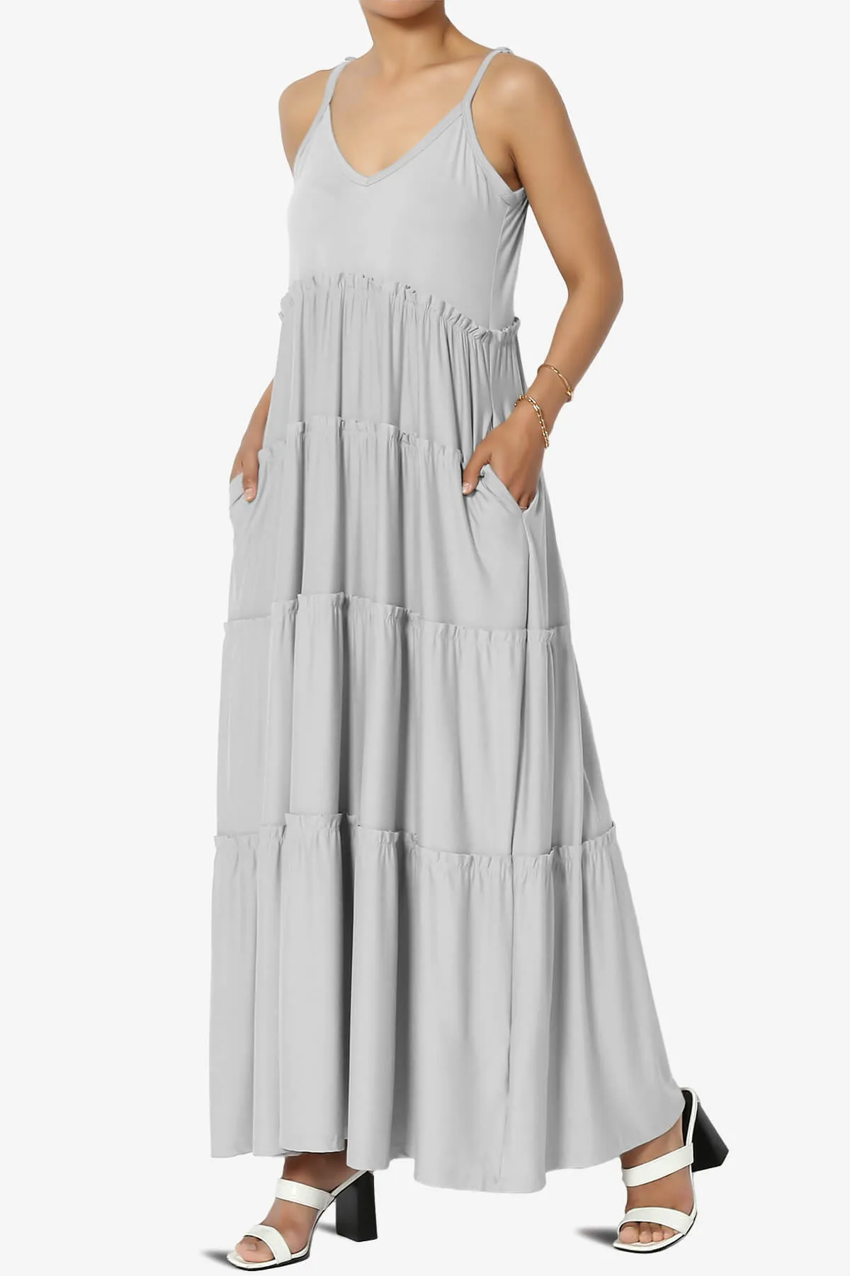 Livvy V-Neck Tiered Cami Maxi Dress