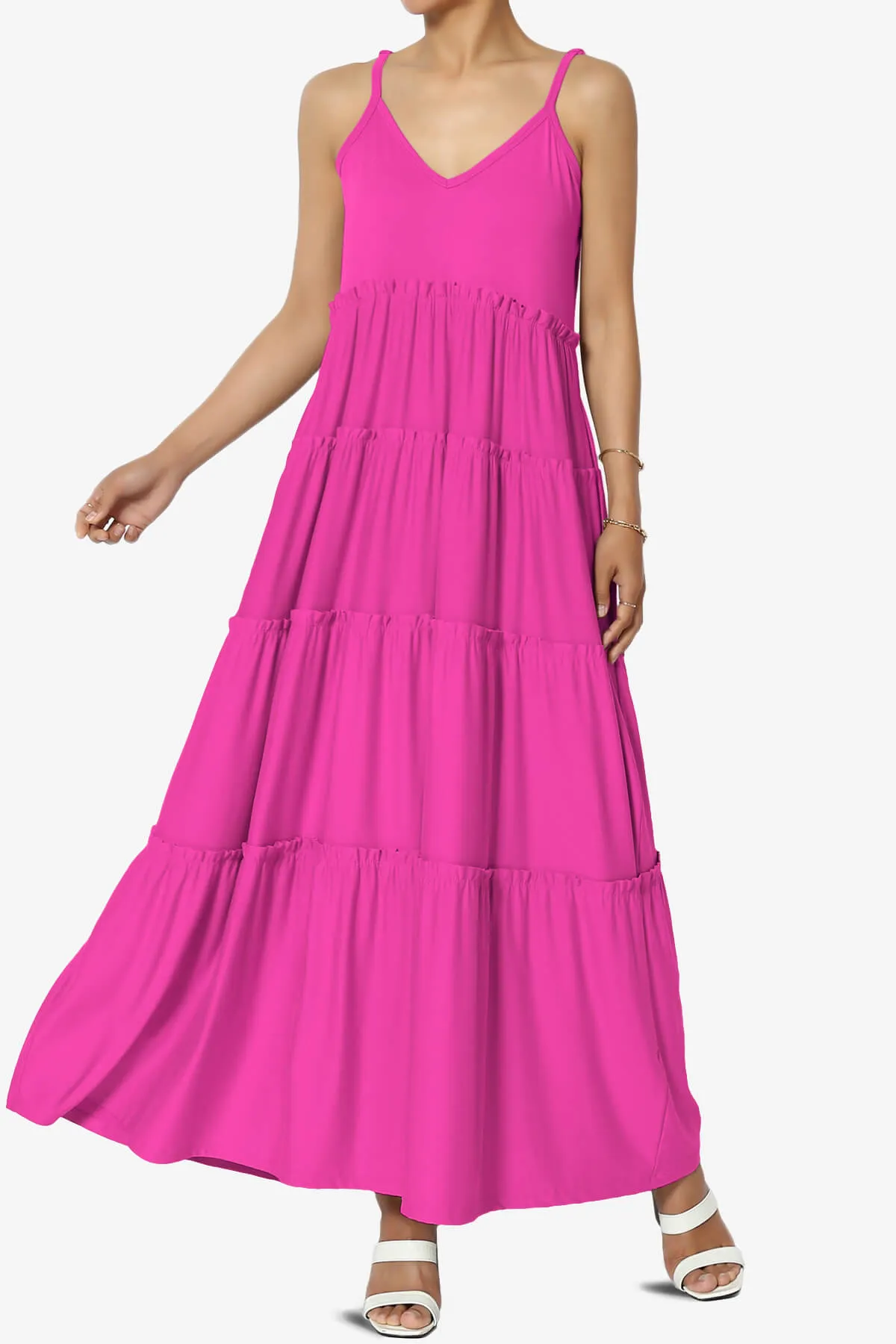 Livvy V-Neck Tiered Cami Maxi Dress