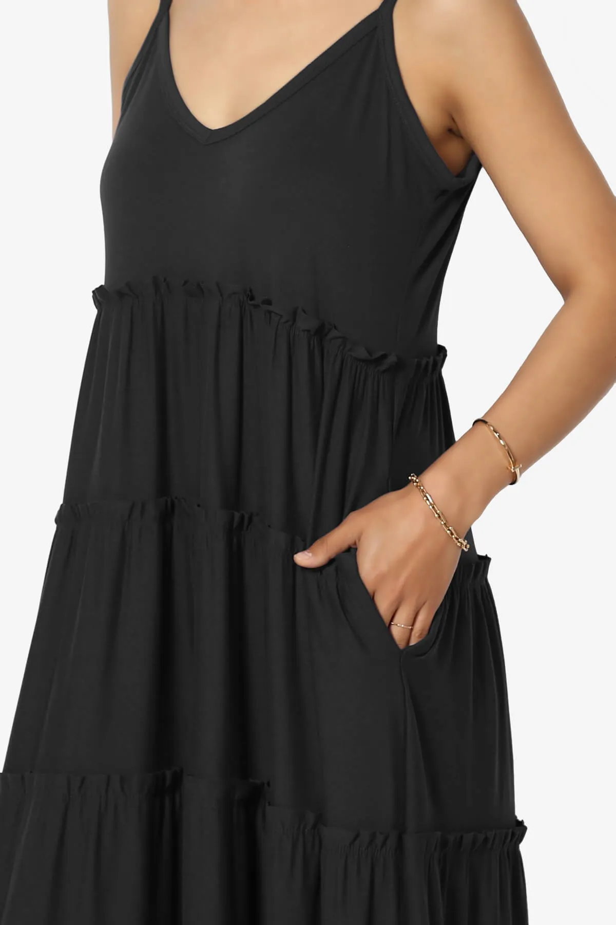 Livvy V-Neck Tiered Cami Maxi Dress