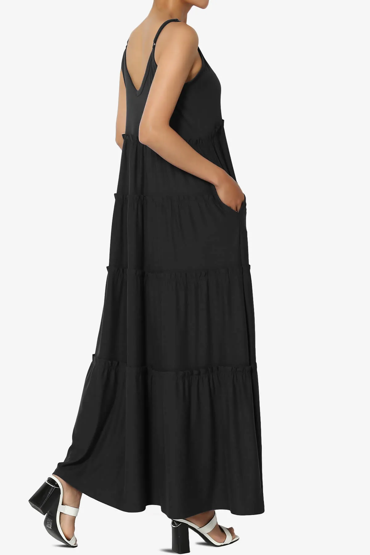 Livvy V-Neck Tiered Cami Maxi Dress