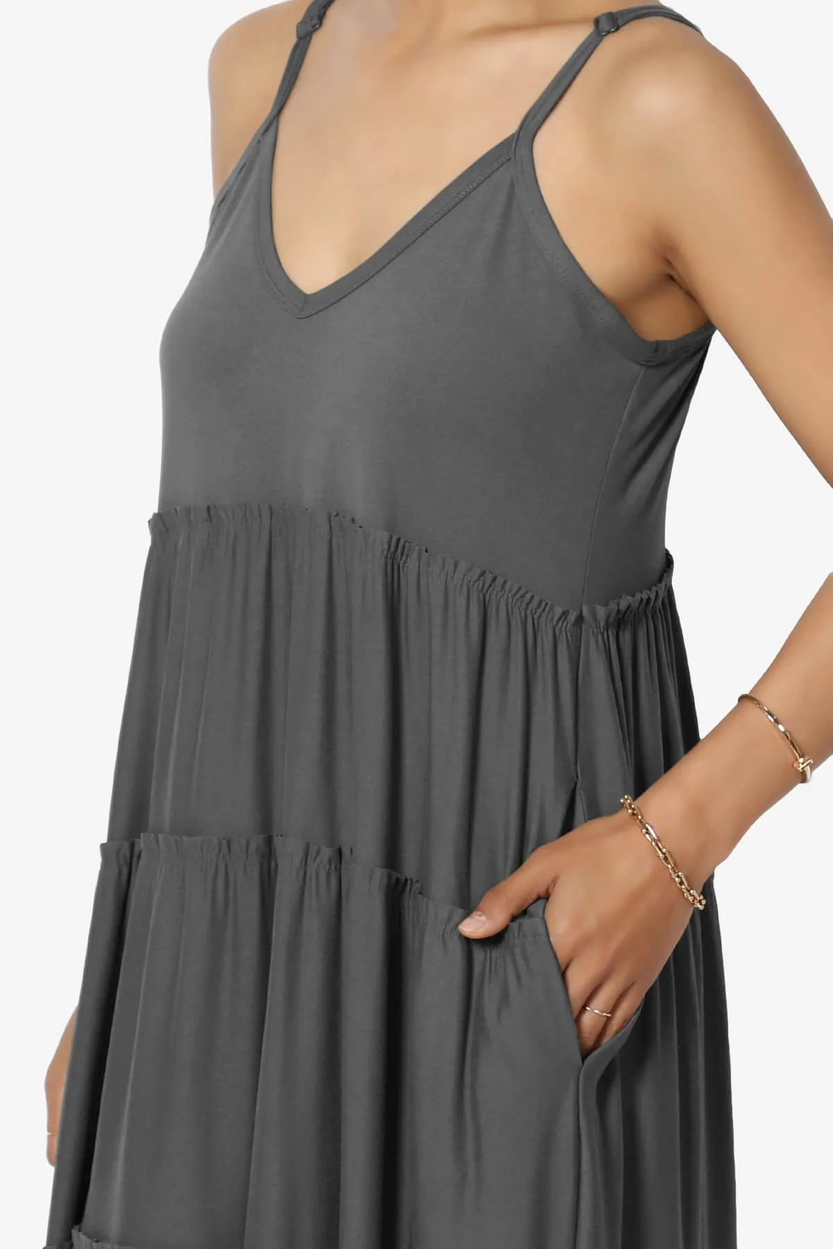 Livvy V-Neck Tiered Cami Maxi Dress