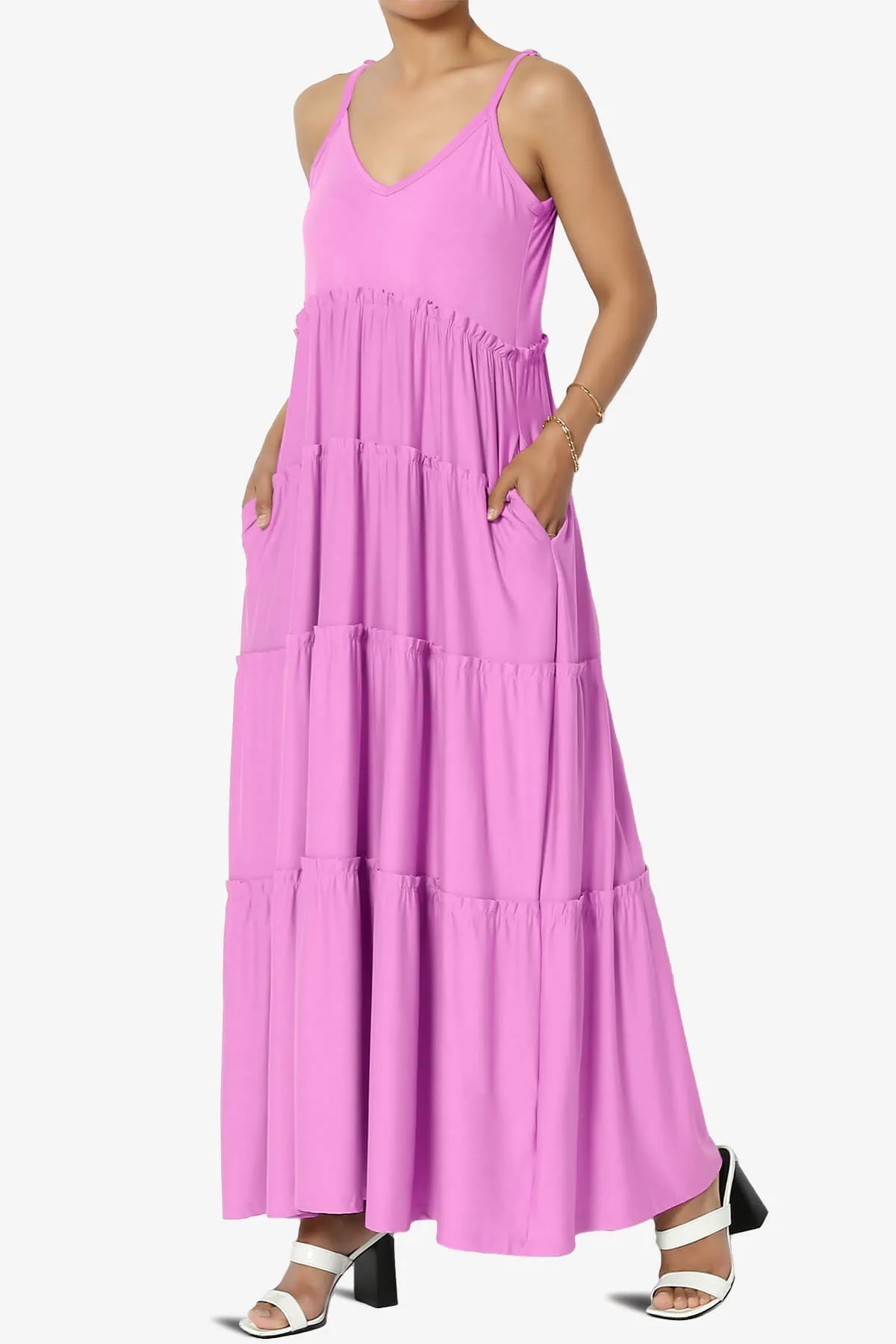 Livvy V-Neck Tiered Cami Maxi Dress