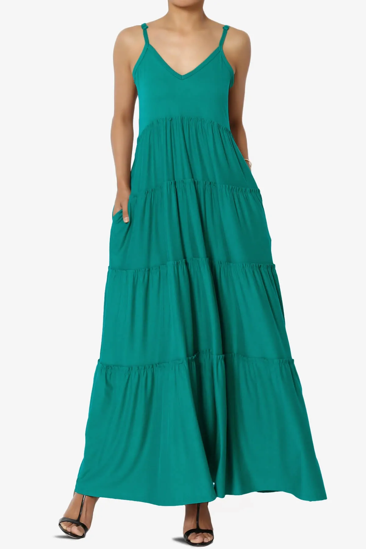 Livvy V-Neck Tiered Cami Maxi Dress