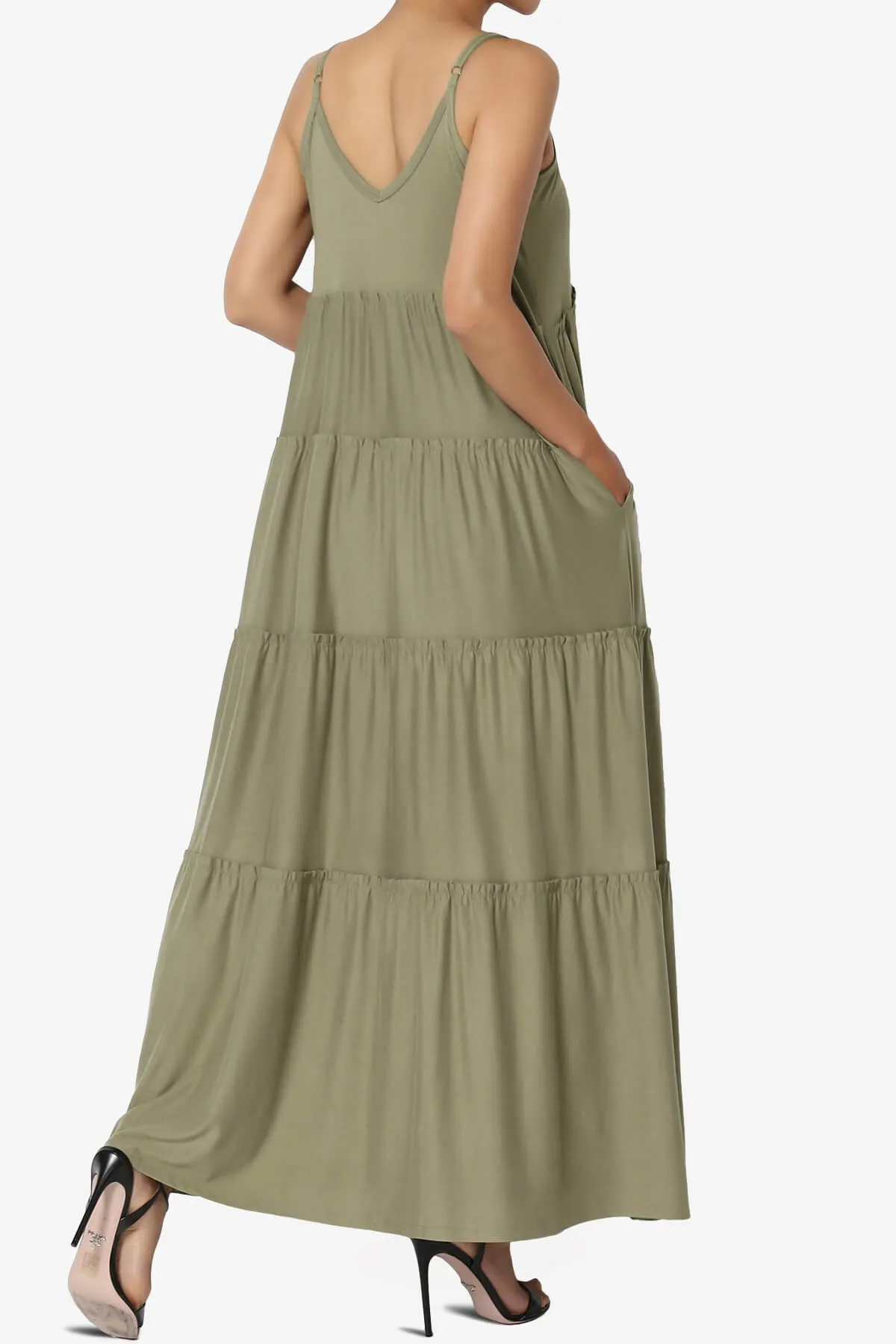 Livvy V-Neck Tiered Cami Maxi Dress