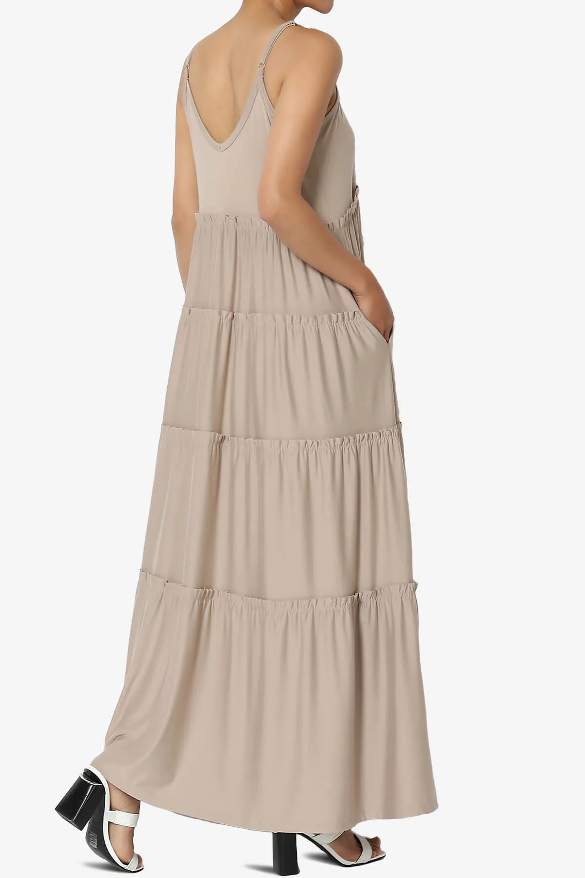 Livvy V-Neck Tiered Cami Maxi Dress