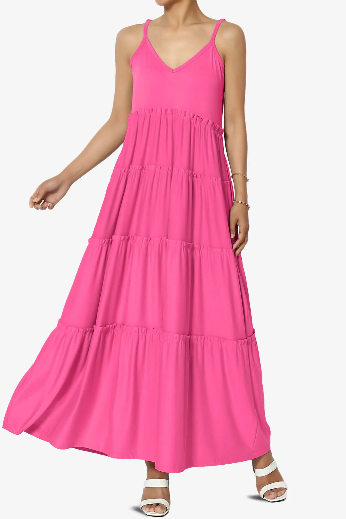 Livvy V-Neck Tiered Cami Maxi Dress