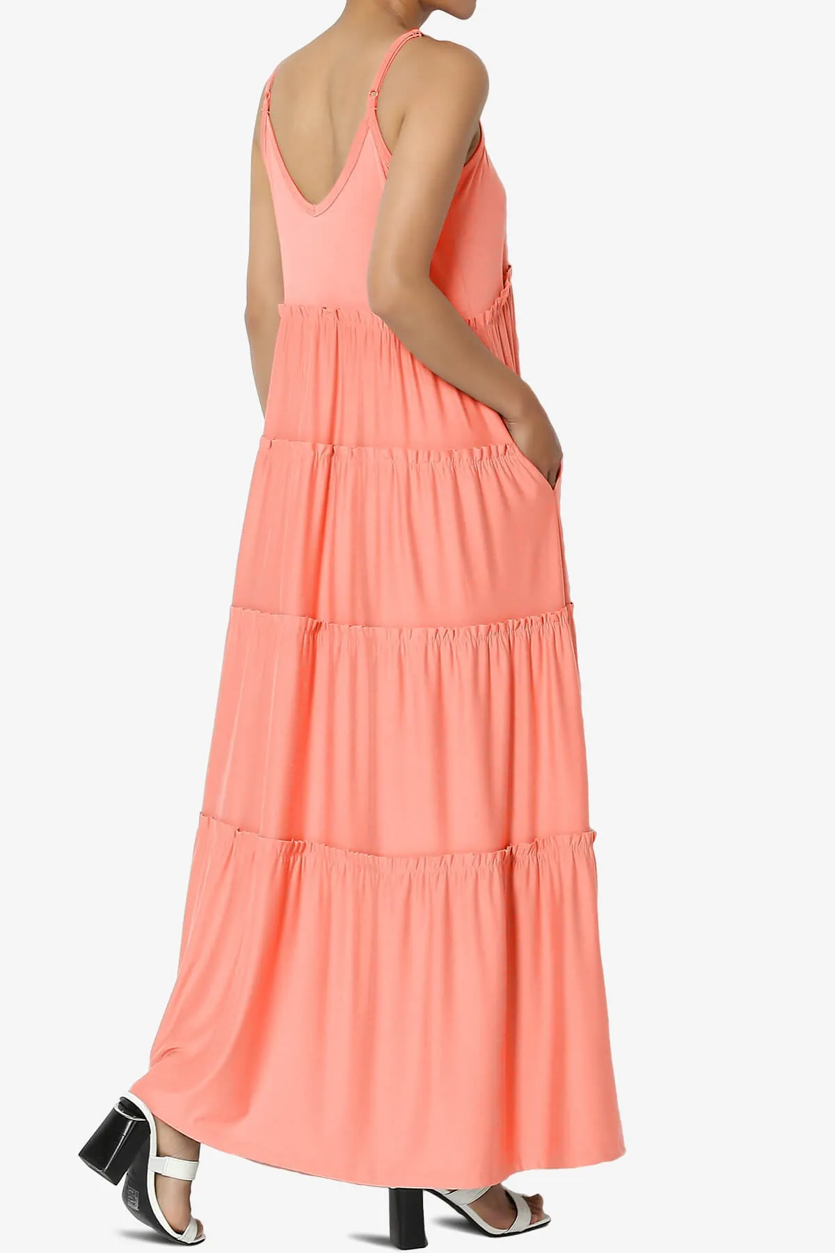 Livvy V-Neck Tiered Cami Maxi Dress