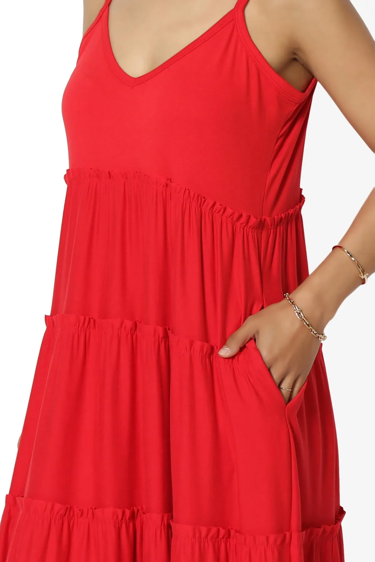Livvy V-Neck Tiered Cami Maxi Dress