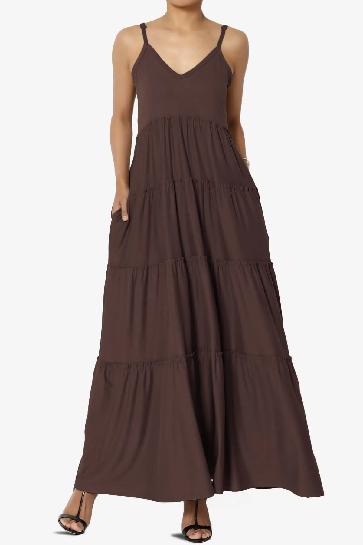Livvy V-Neck Tiered Cami Maxi Dress