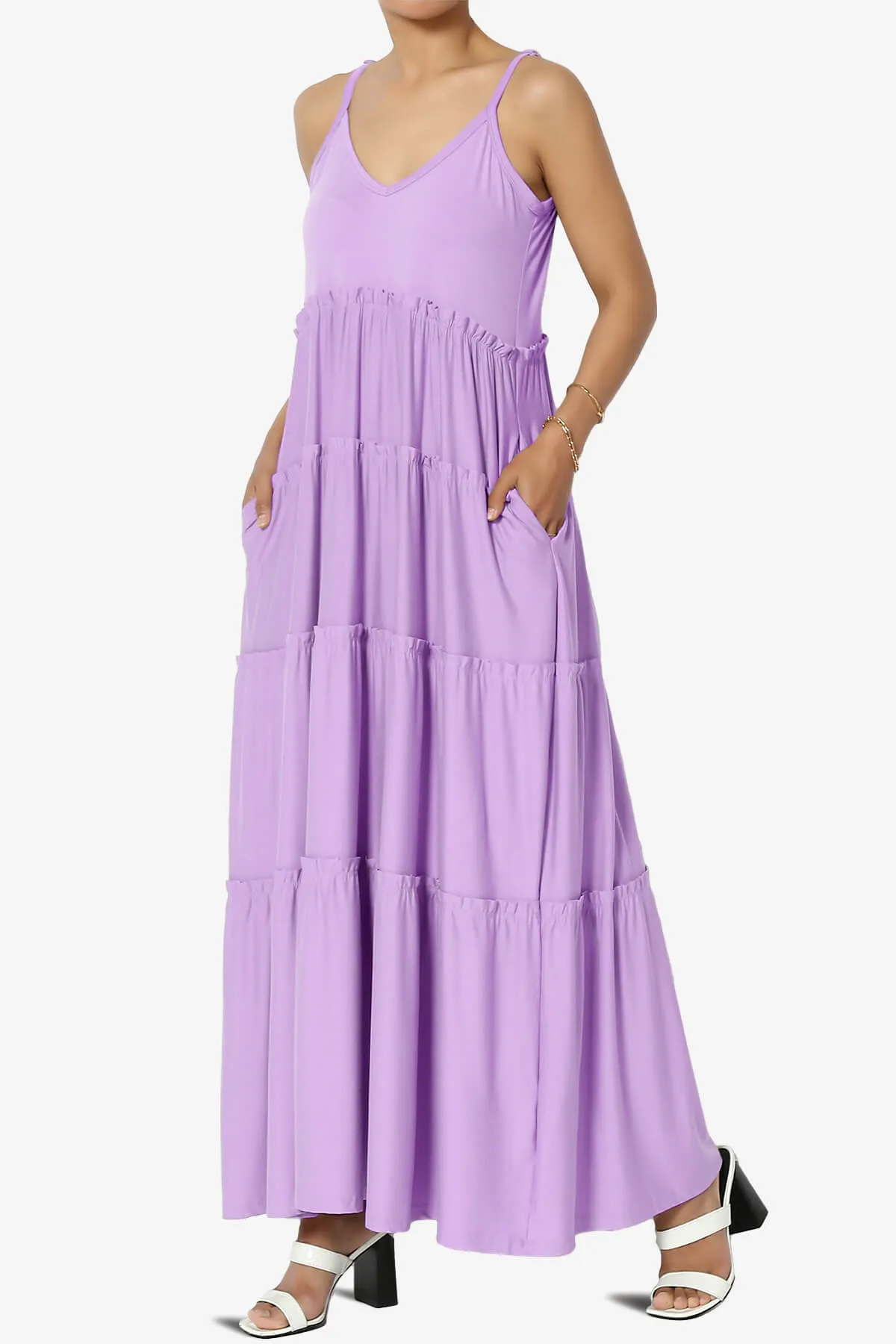 Livvy V-Neck Tiered Cami Maxi Dress