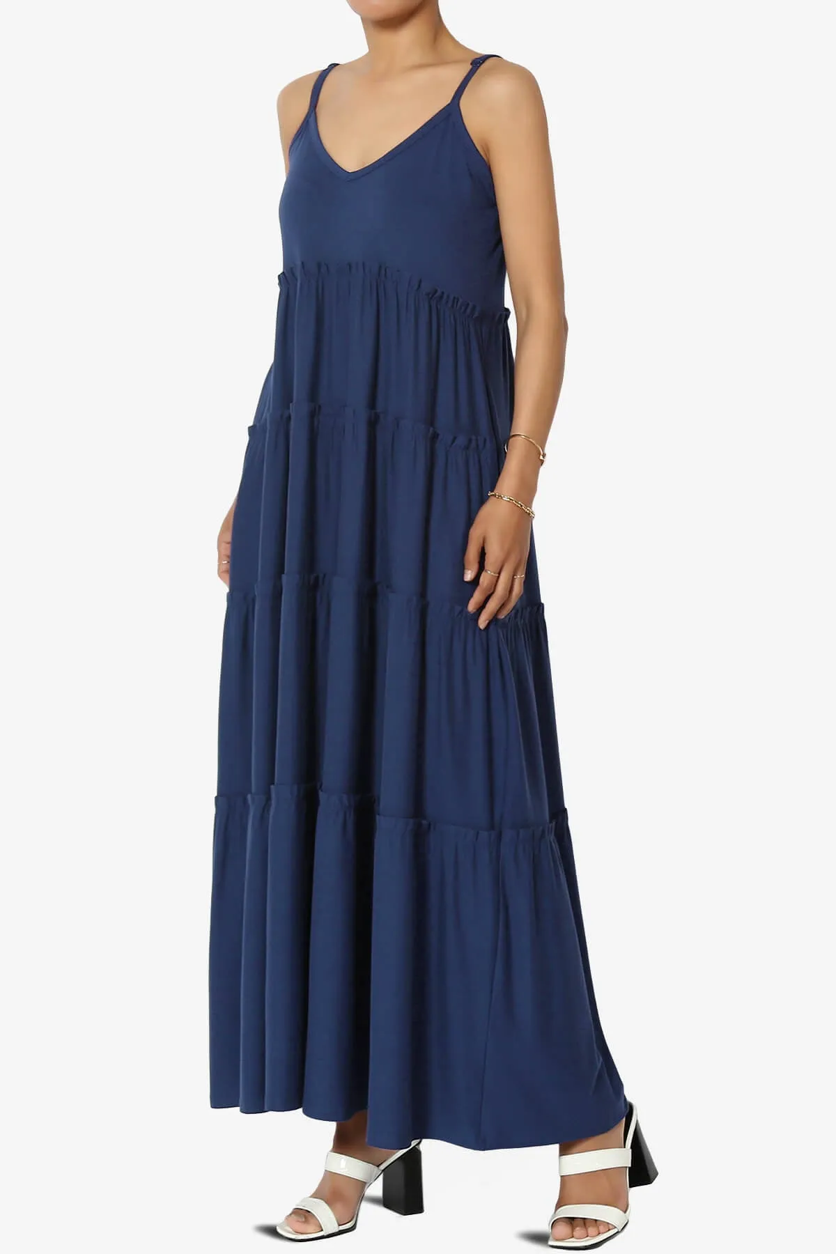 Livvy V-Neck Tiered Cami Maxi Dress