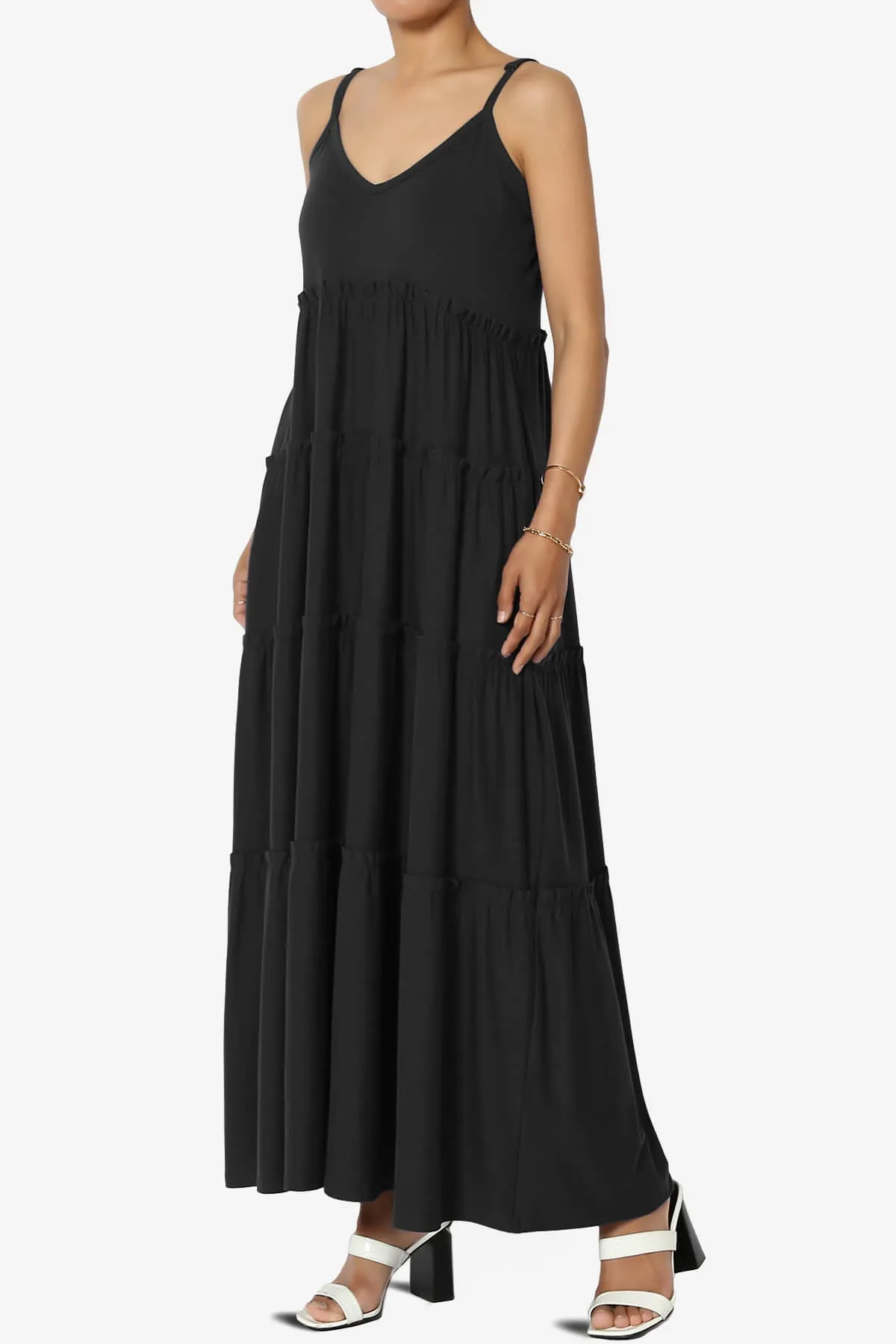 Livvy V-Neck Tiered Cami Maxi Dress