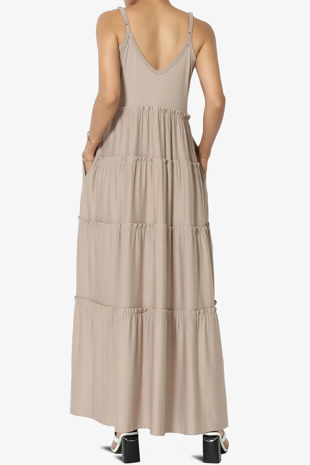 Livvy V-Neck Tiered Cami Maxi Dress