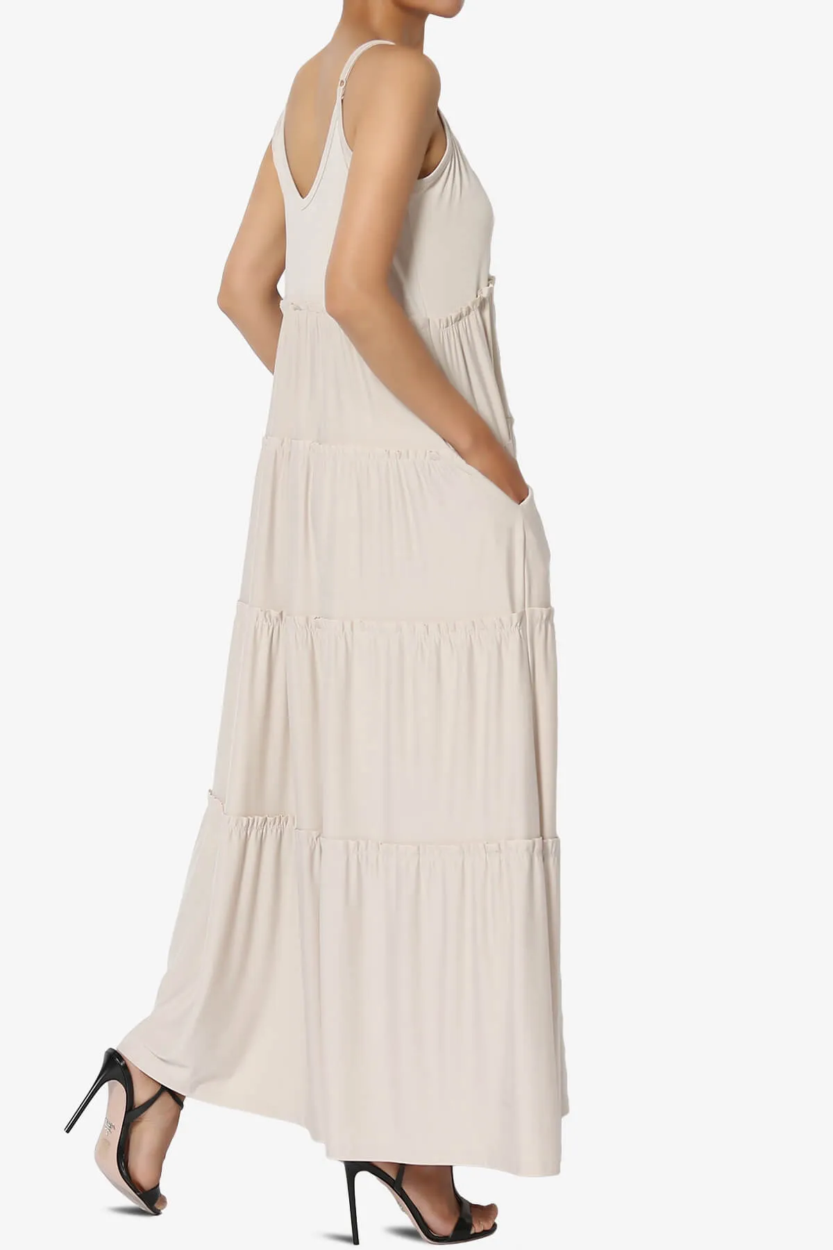 Livvy V-Neck Tiered Cami Maxi Dress