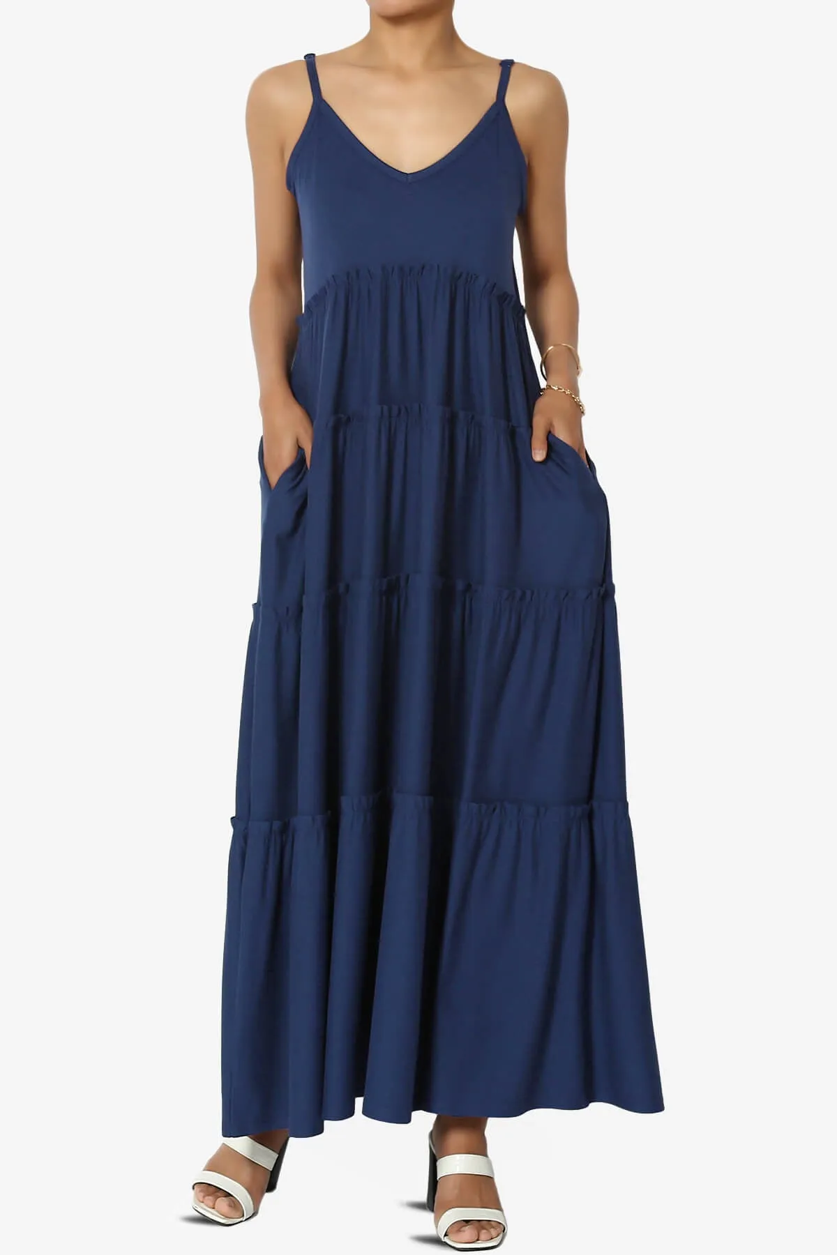 Livvy V-Neck Tiered Cami Maxi Dress