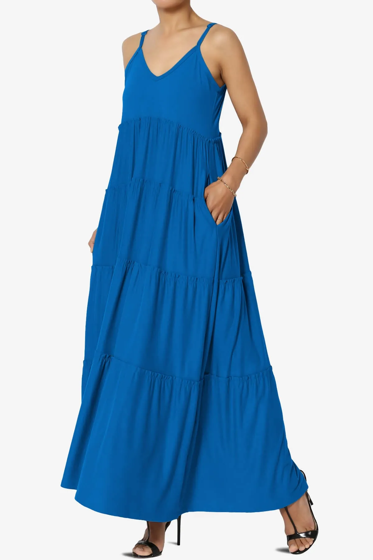 Livvy V-Neck Tiered Cami Maxi Dress