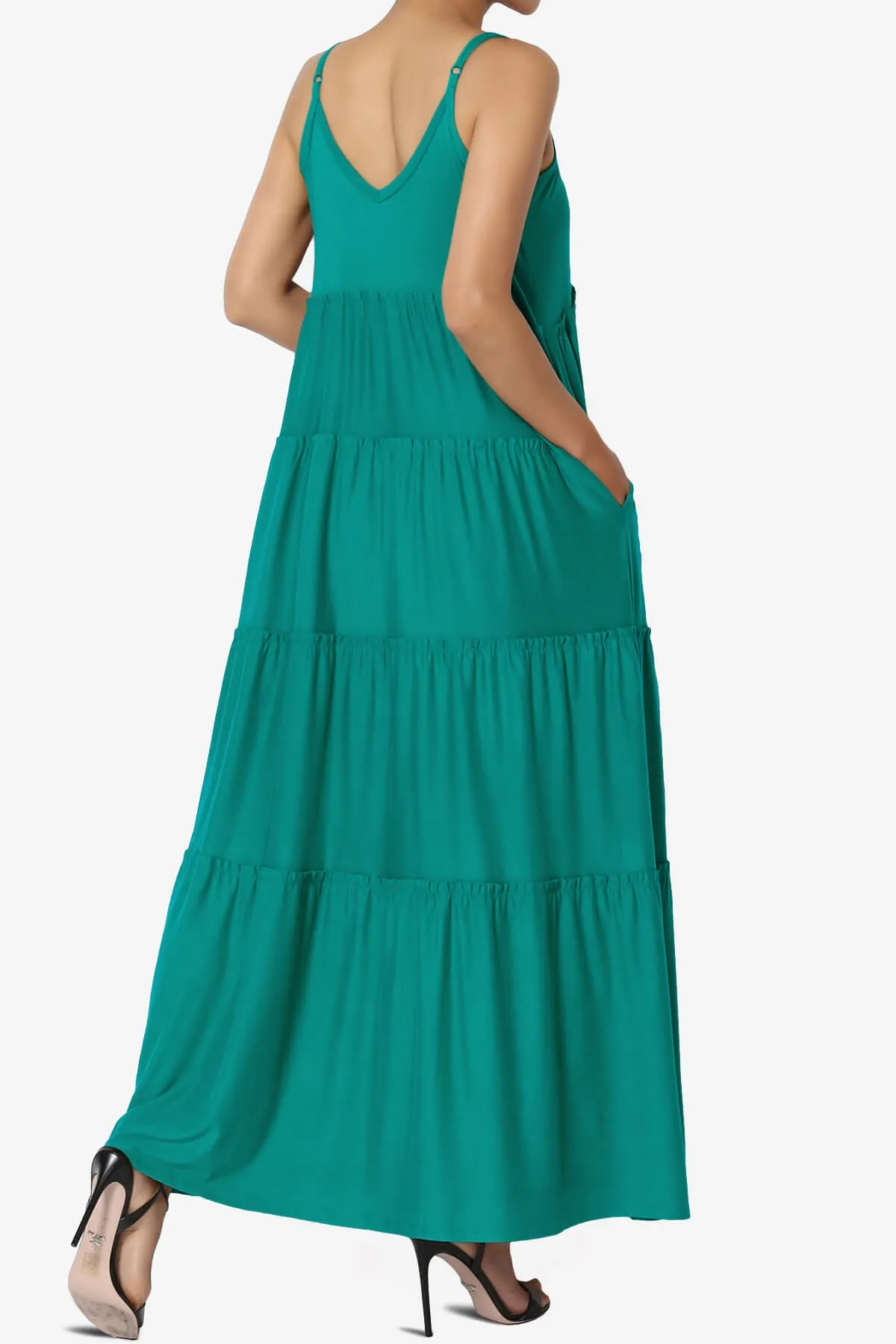 Livvy V-Neck Tiered Cami Maxi Dress