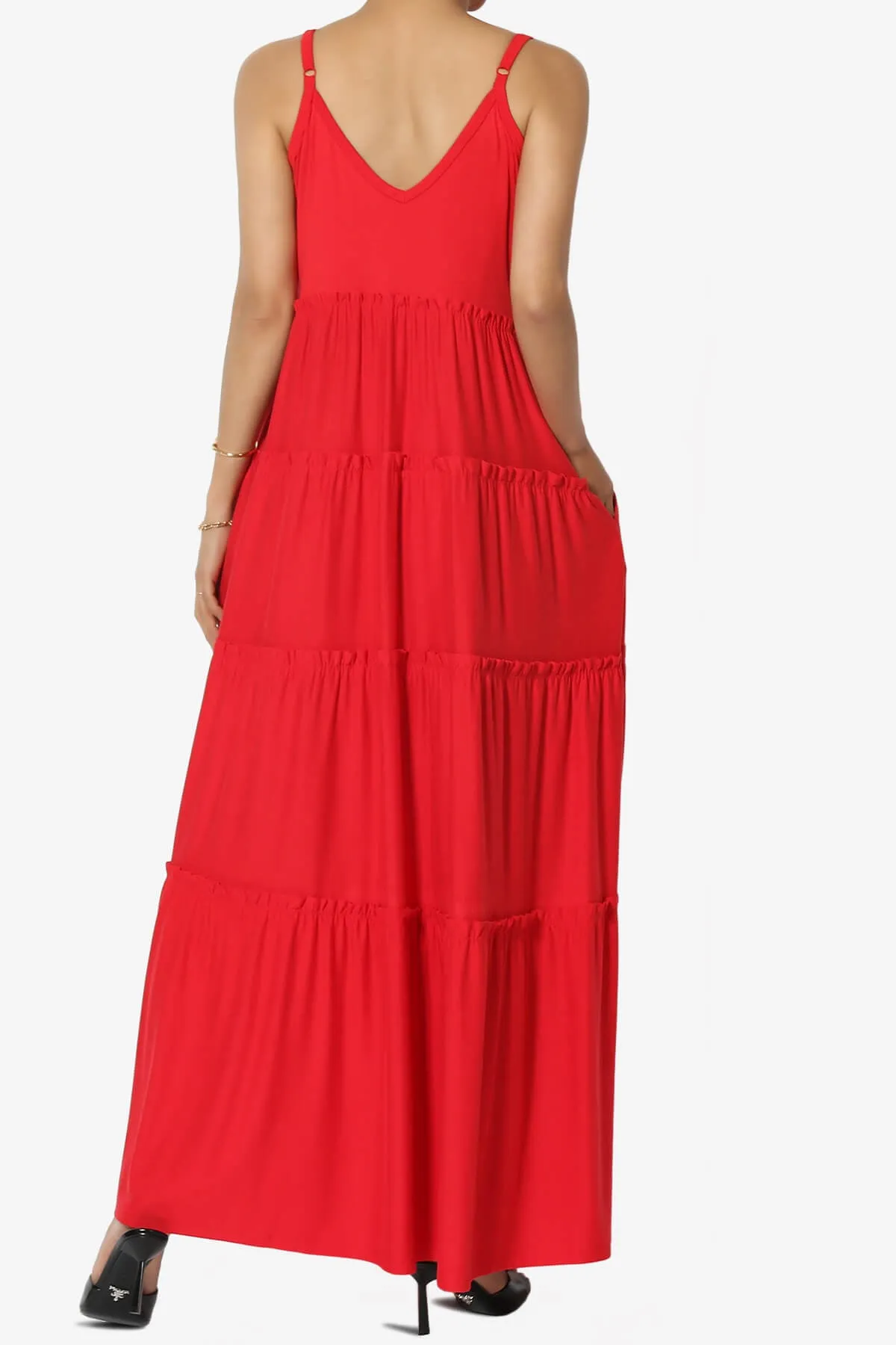 Livvy V-Neck Tiered Cami Maxi Dress