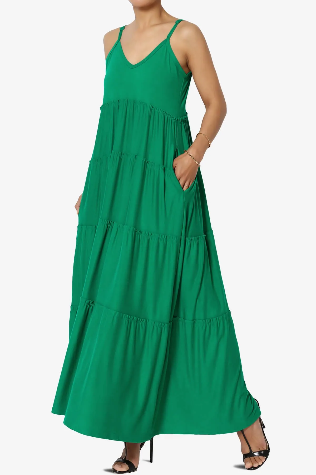 Livvy V-Neck Tiered Cami Maxi Dress