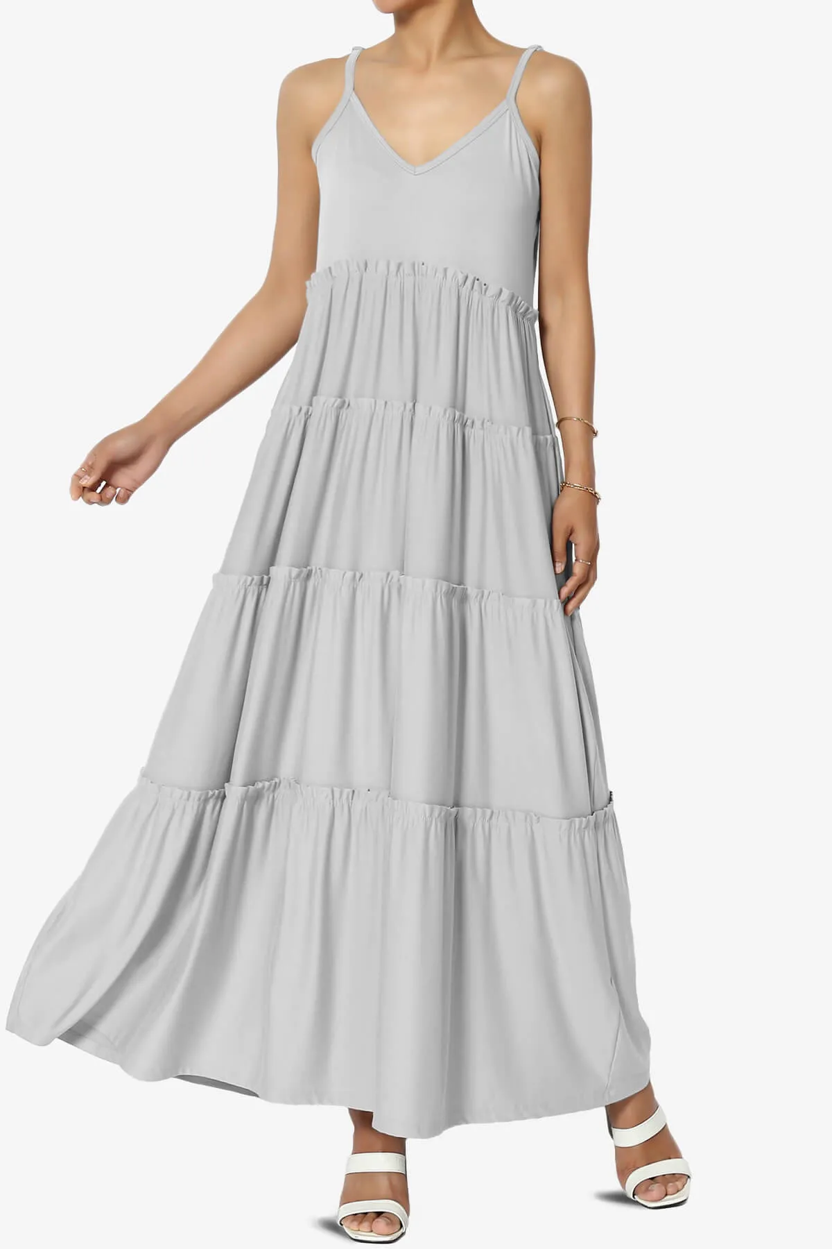 Livvy V-Neck Tiered Cami Maxi Dress