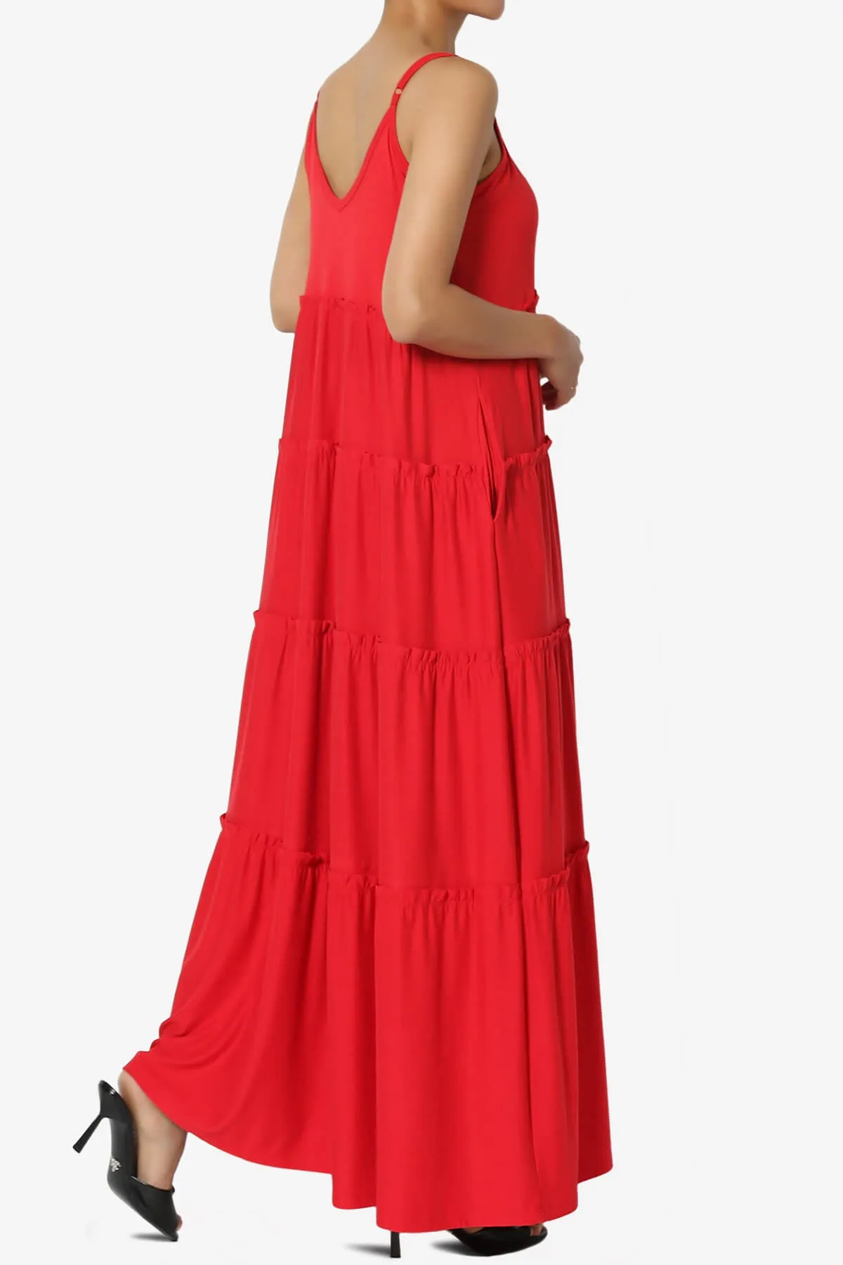 Livvy V-Neck Tiered Cami Maxi Dress