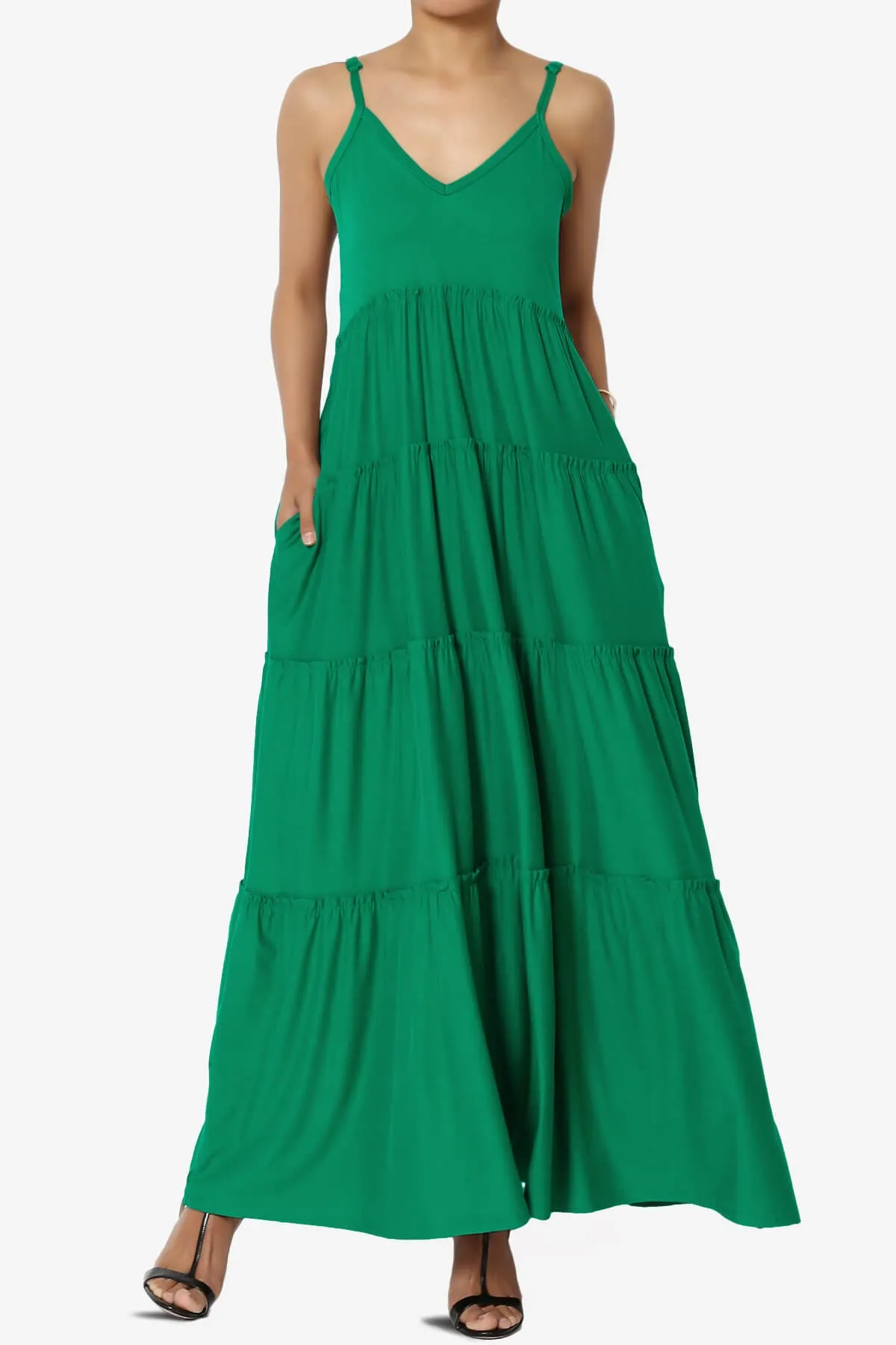 Livvy V-Neck Tiered Cami Maxi Dress