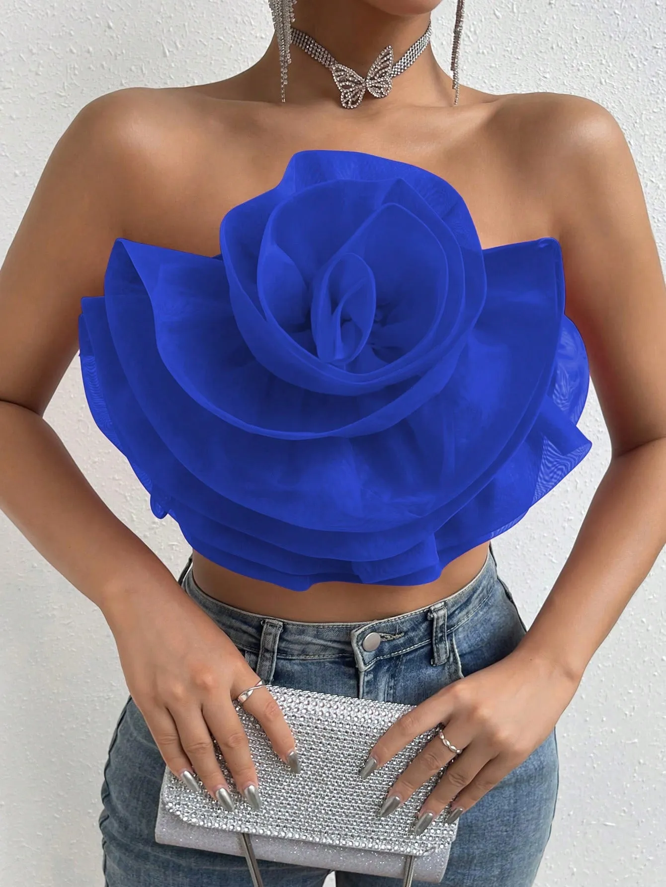 Love Story Rose Crop Tube Top