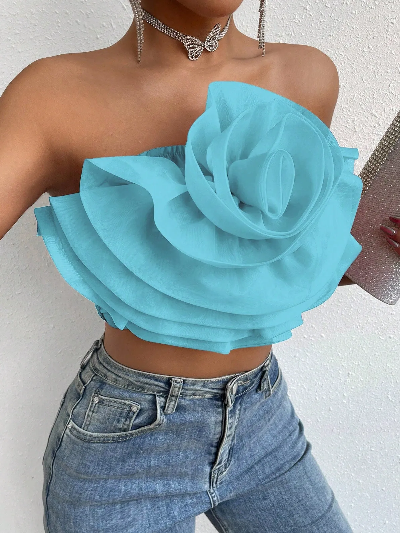 Love Story Rose Crop Tube Top
