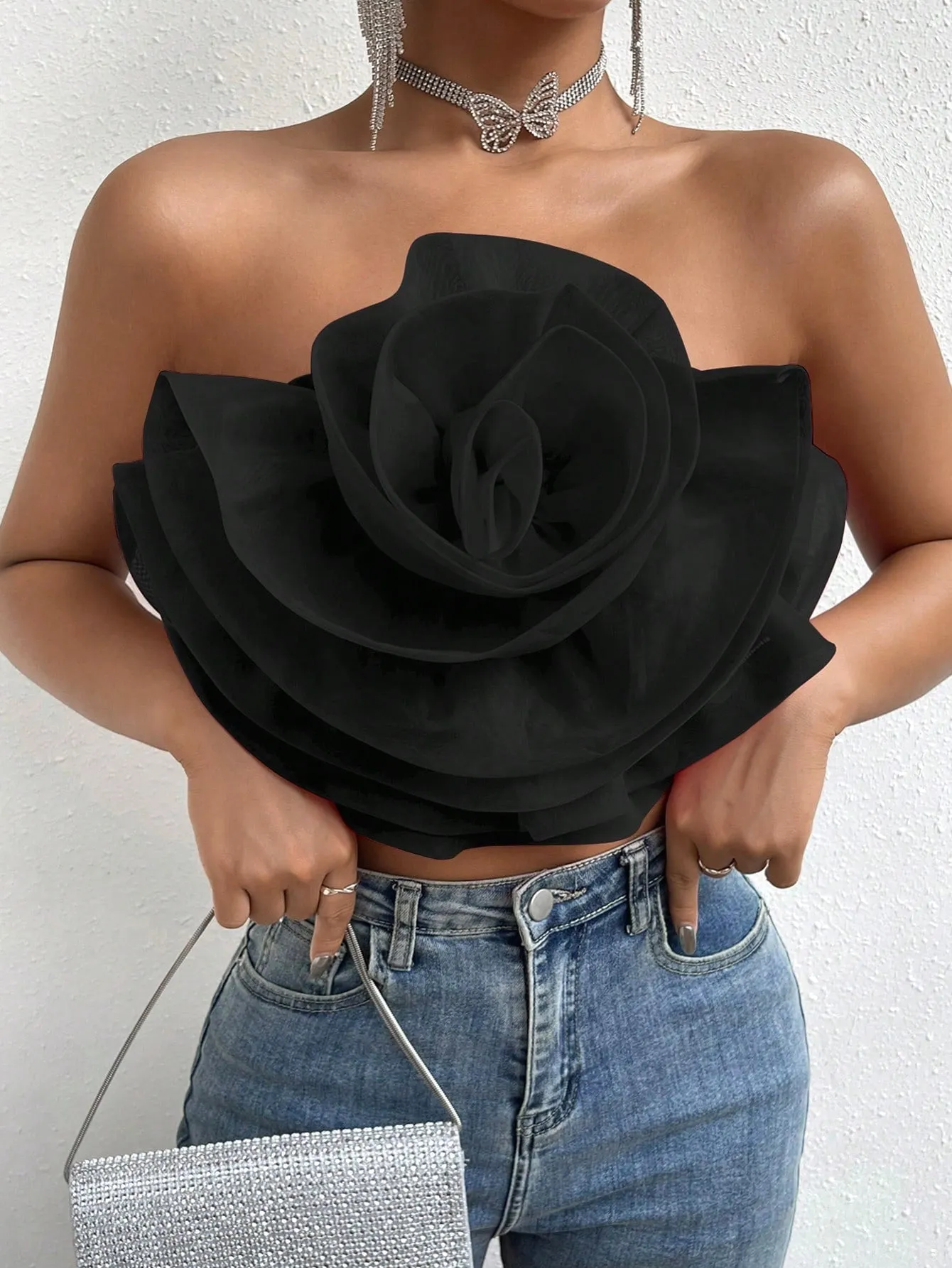 Love Story Rose Crop Tube Top