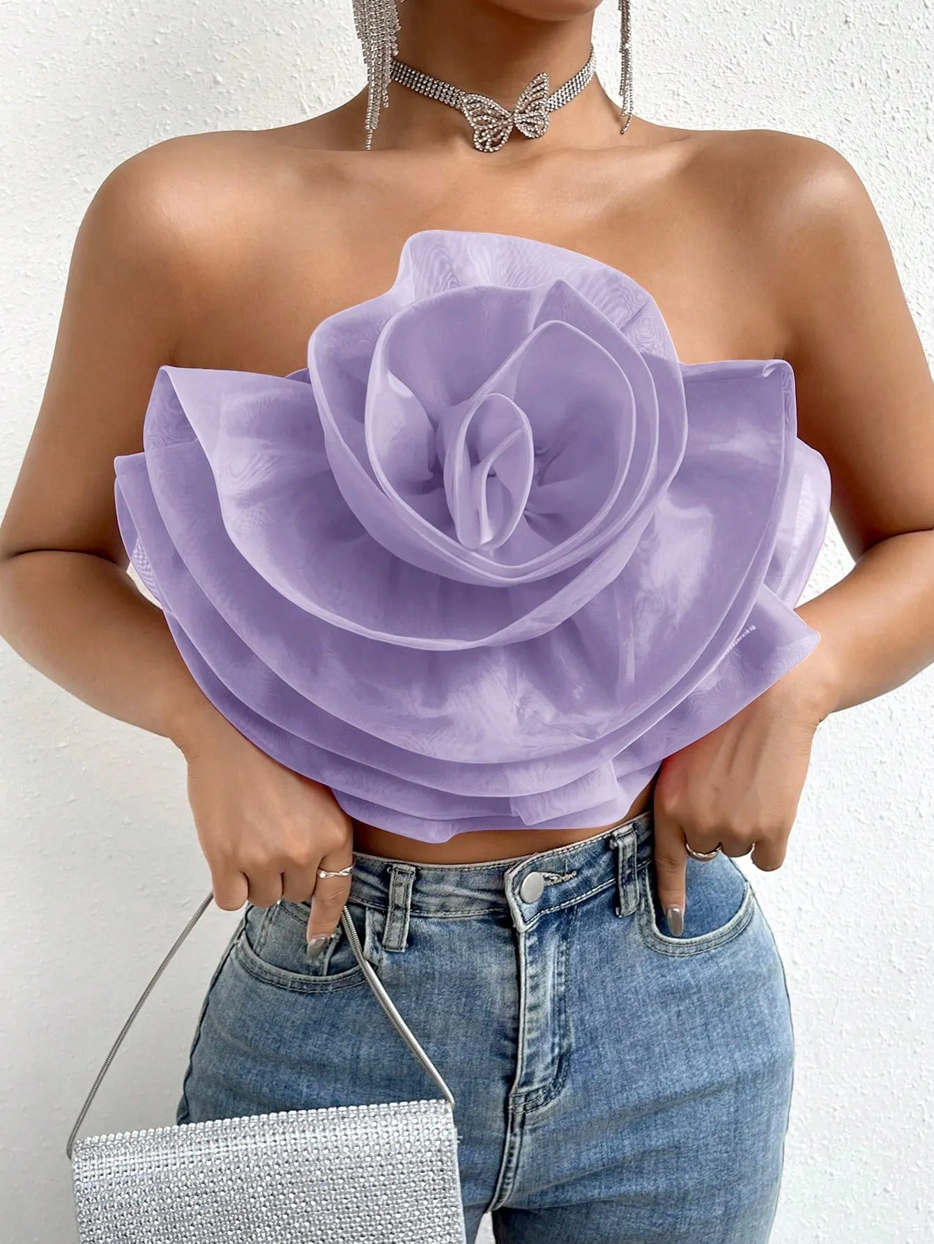 Love Story Rose Crop Tube Top