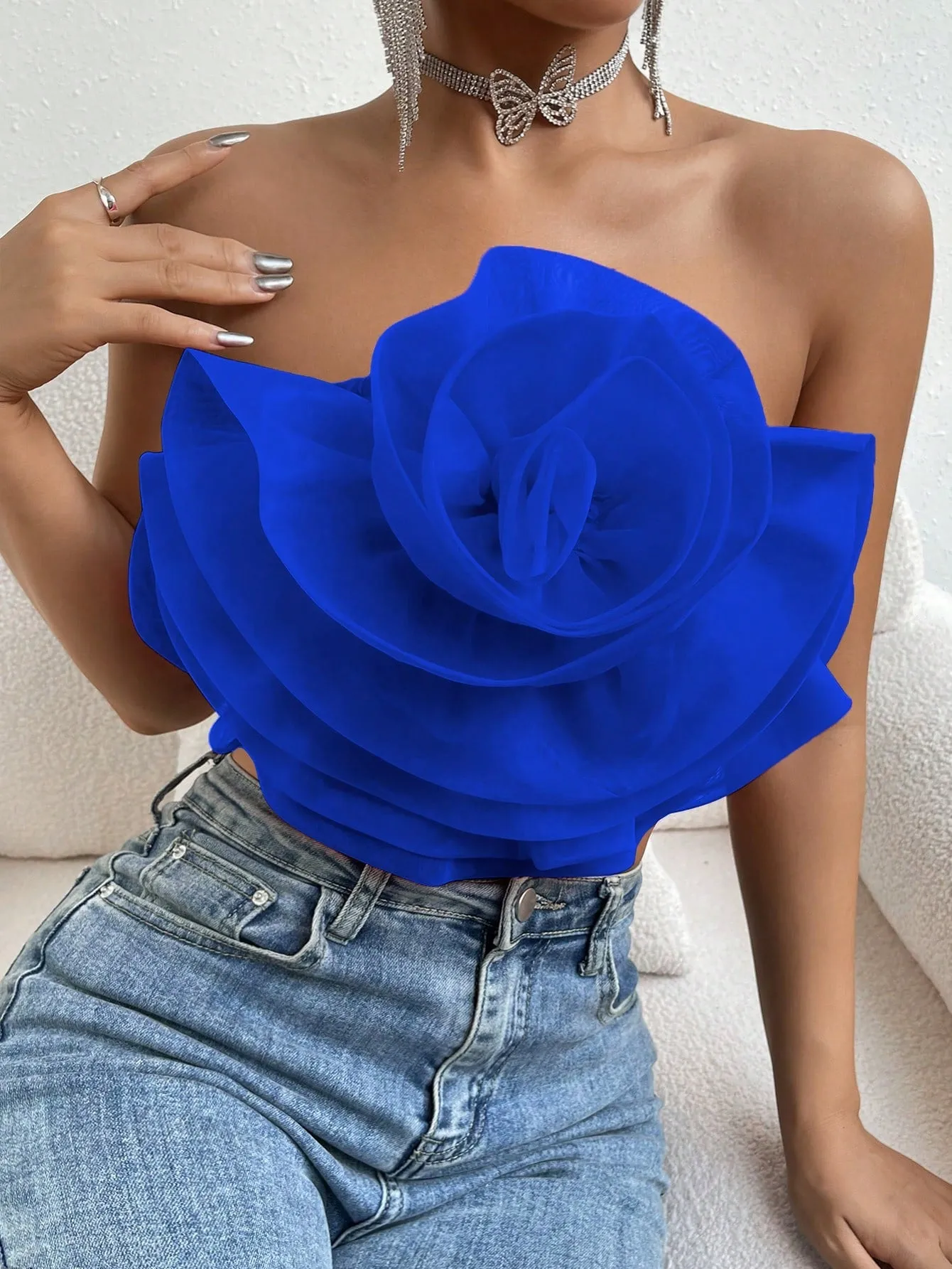 Love Story Rose Crop Tube Top