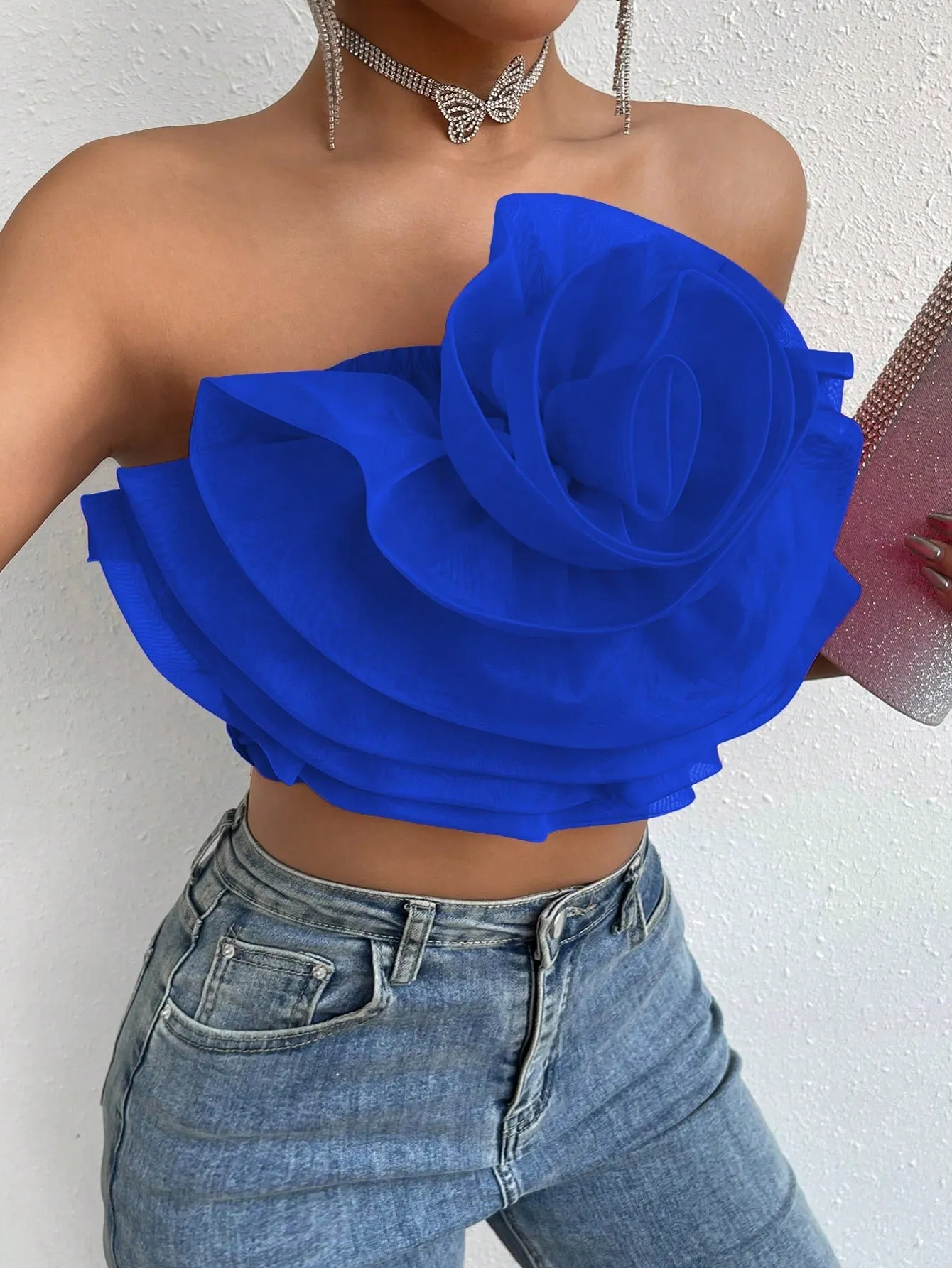 Love Story Rose Crop Tube Top