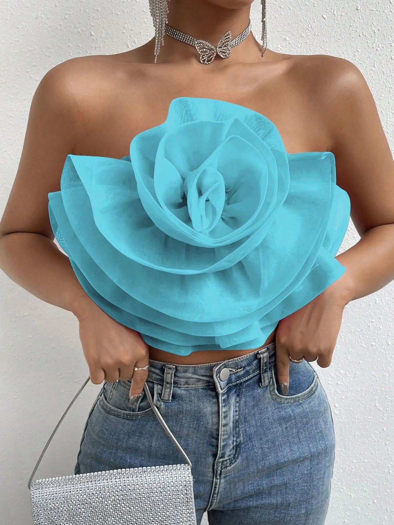 Love Story Rose Crop Tube Top